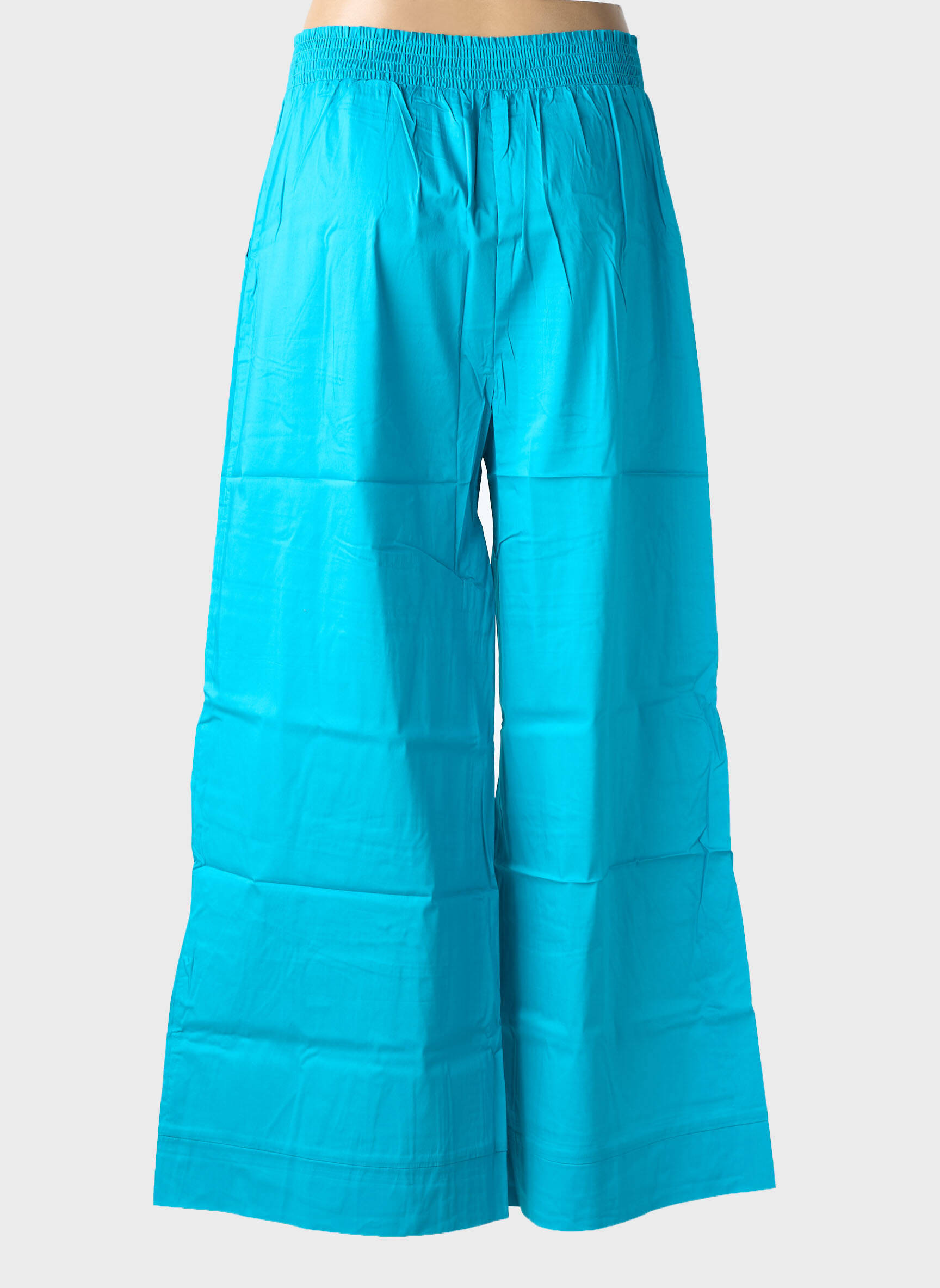 Pantalon larg țesătură poplin mărime normală albastru LIU JO femeie