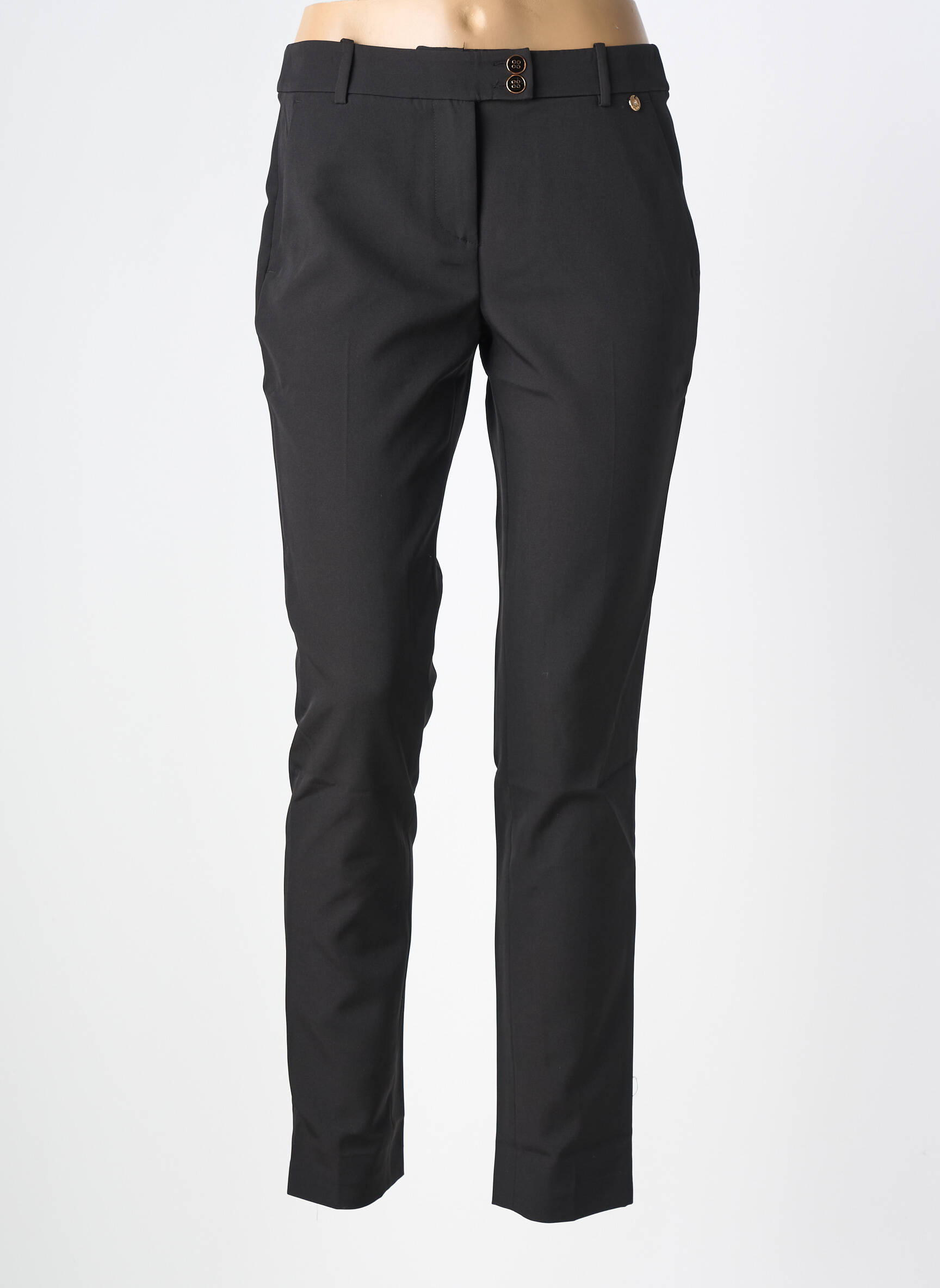 Pantalon chino țesătură poplin mărime normală negru LIU JO femeie