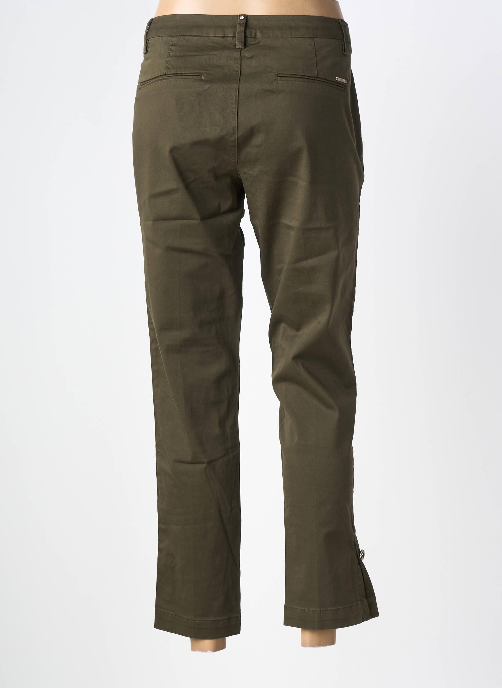 Pantalon 7/8 închidere cu fermoar sub clapetă cu nasturi mărime normală verde LIU JO femeie