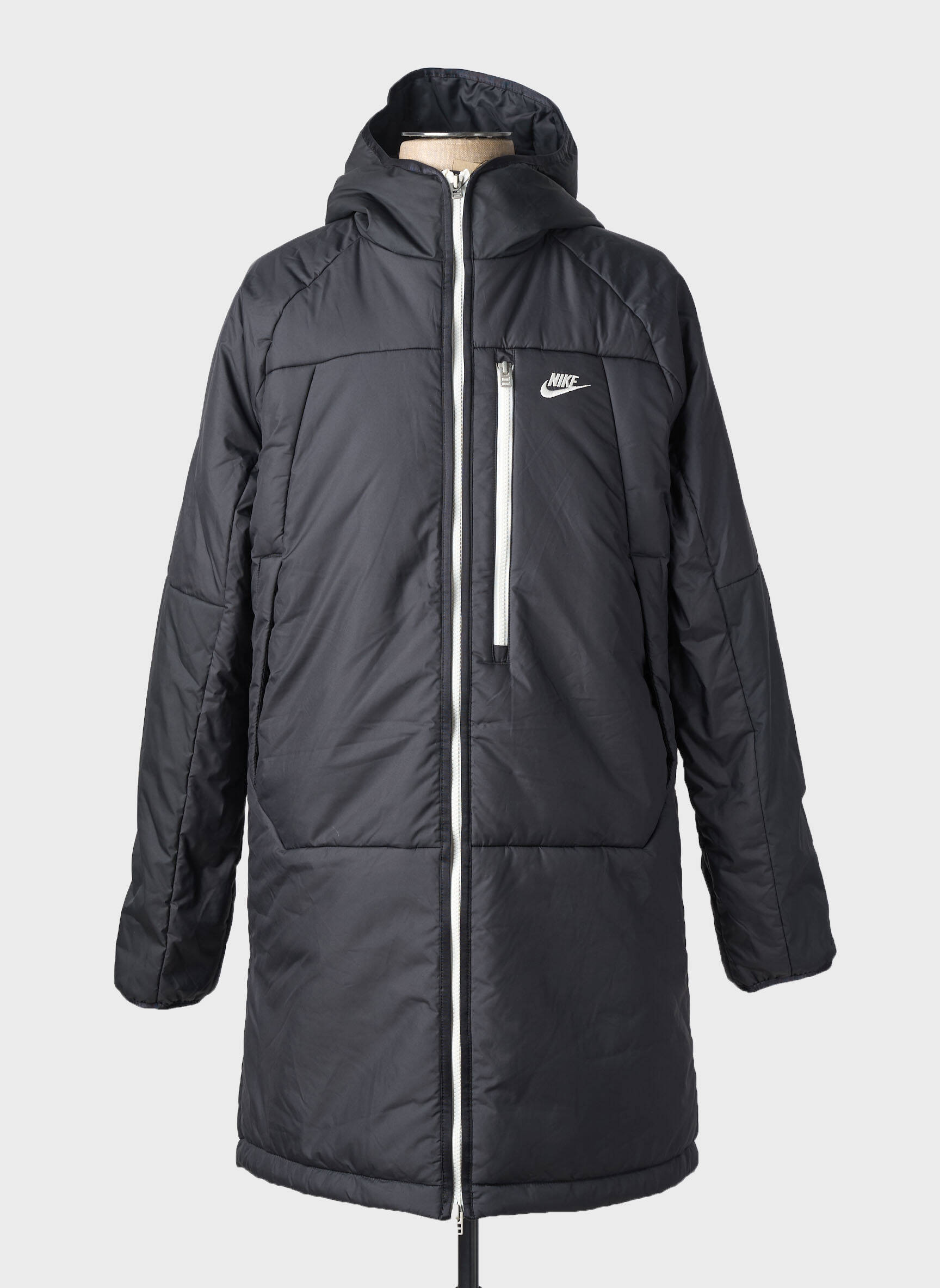 Geacă matlasată mâneci lungi cu glugă negru NIKE bărbat