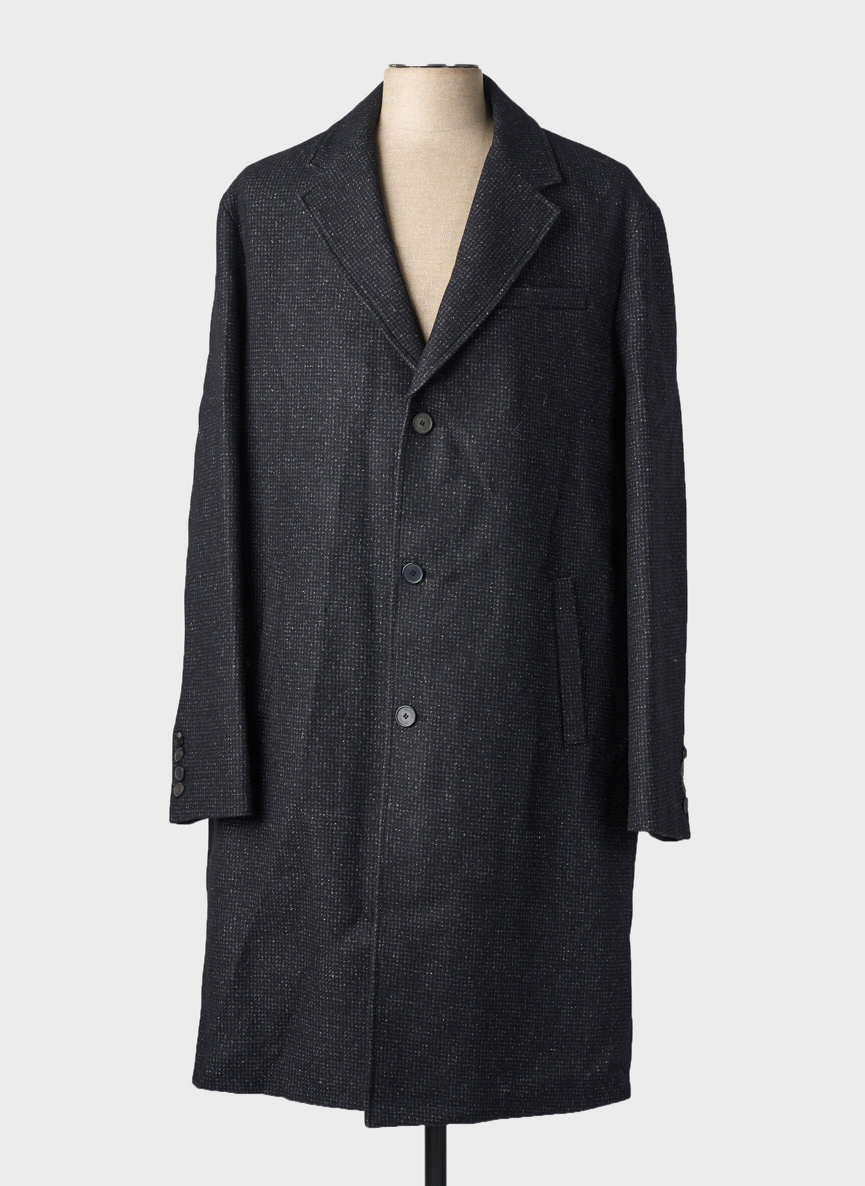Palton lung croială dreaptă fără glugă negru THE KOOPLES bărbat