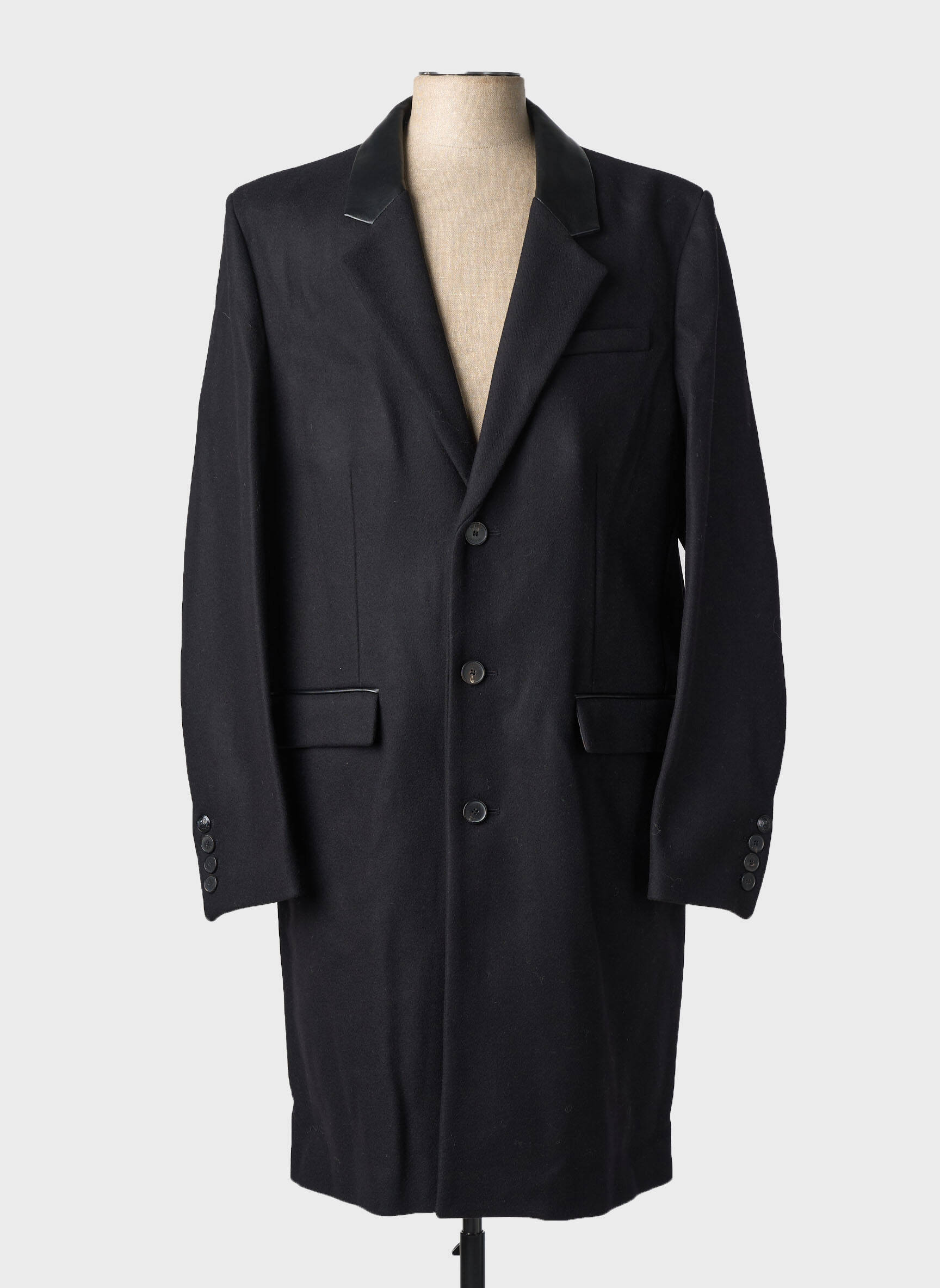 Palton lung croială dreaptă fără glugă negru THE KOOPLES bărbat
