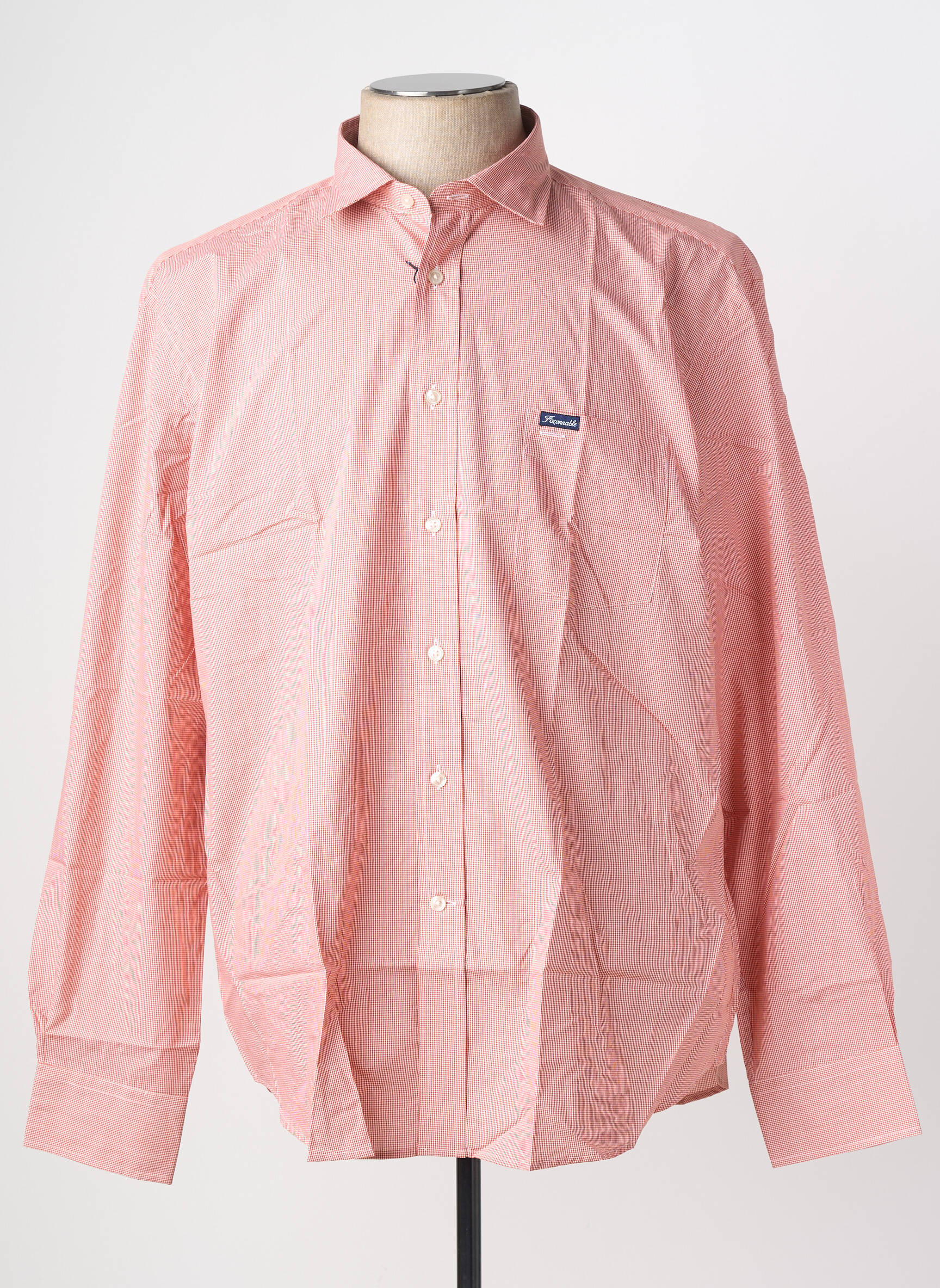 Cămașă cu mâneci lungi croială dreaptă portocalie FACONNABLE bărbat