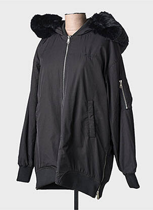 Parka închidere cu fermoar pe față cu glugă negru BOMBERS femeie