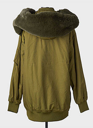 Parka închidere cu fermoar pe față cu glugă verde BOMBERS femeie