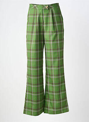 Pantalon drept elasticitate talie înaltă verde FRNCH femeie