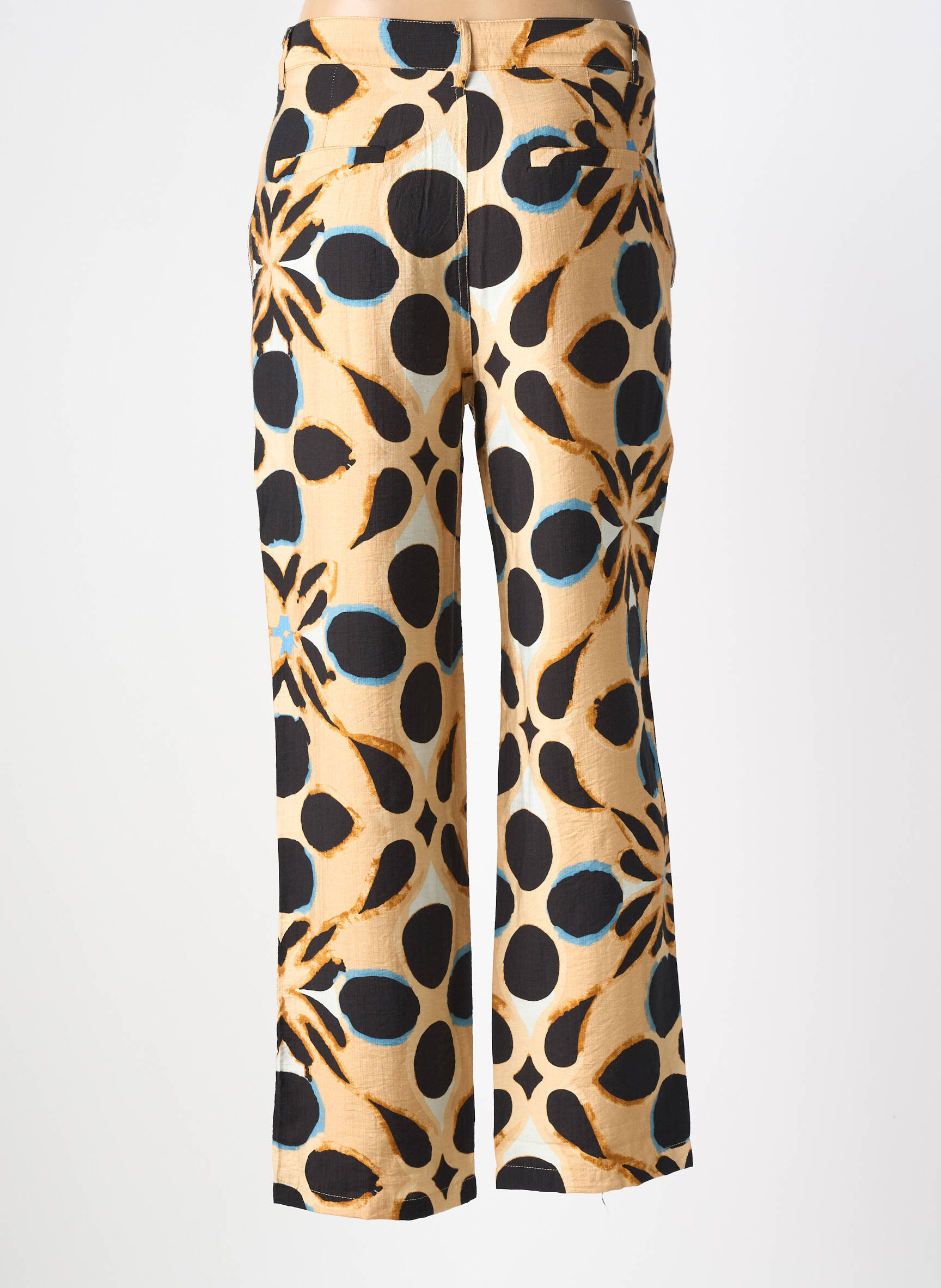 Pantalon drept țesătură crep mărime normală maro SEE U SOON femeie