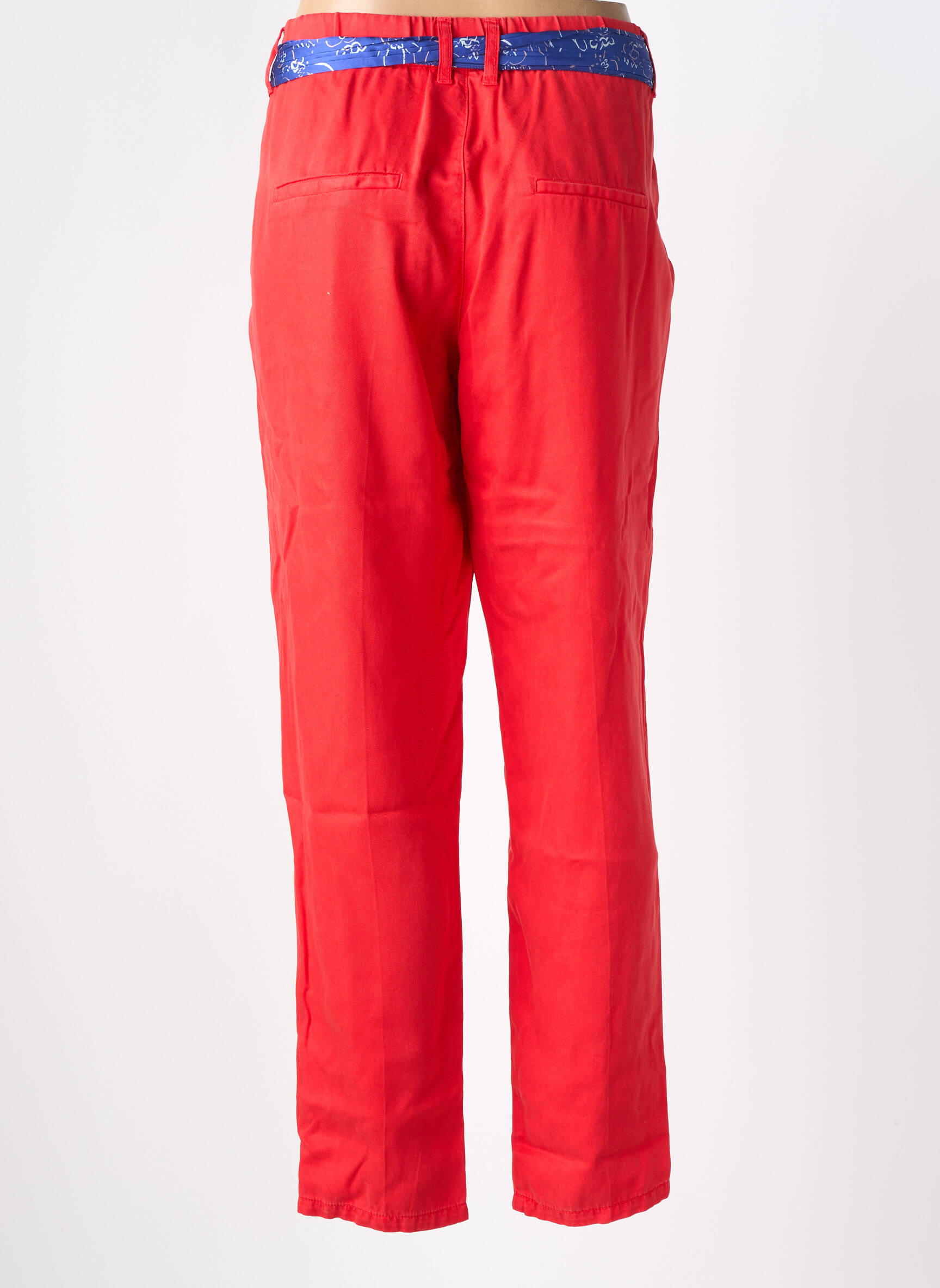 Pantalon drept țesătură poplin mărime normală roșu LABDIP femeie