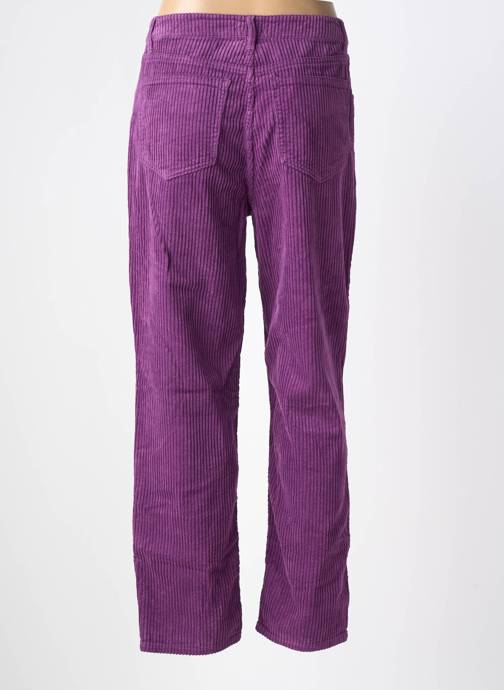 Pantalon drept închidere cu fermoar sub clapetă cu nasturi mărime normală violet LABDIP femeie
