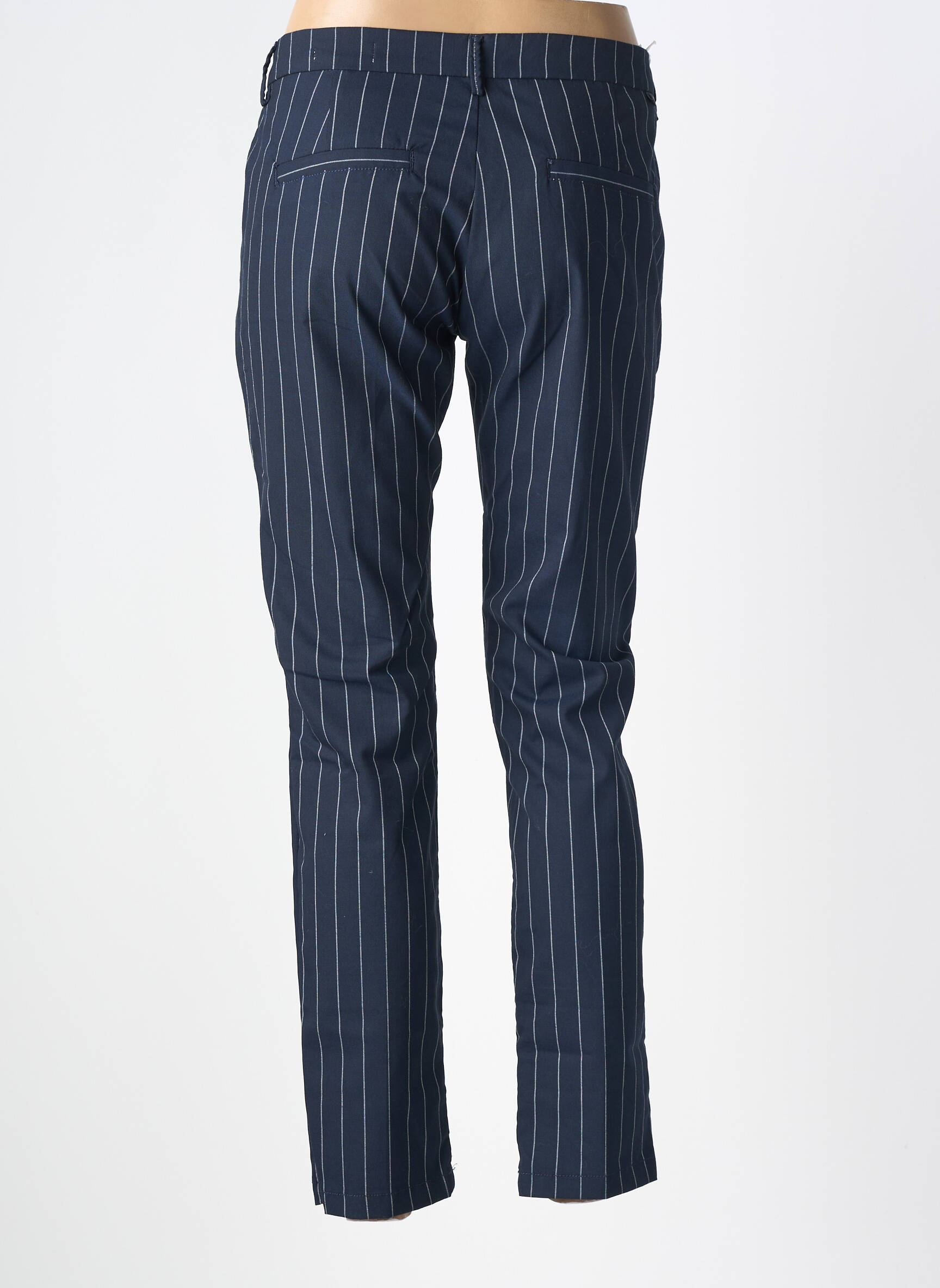 Pantalon drept țesătură poplin mărime normală albastru REIKO femeie