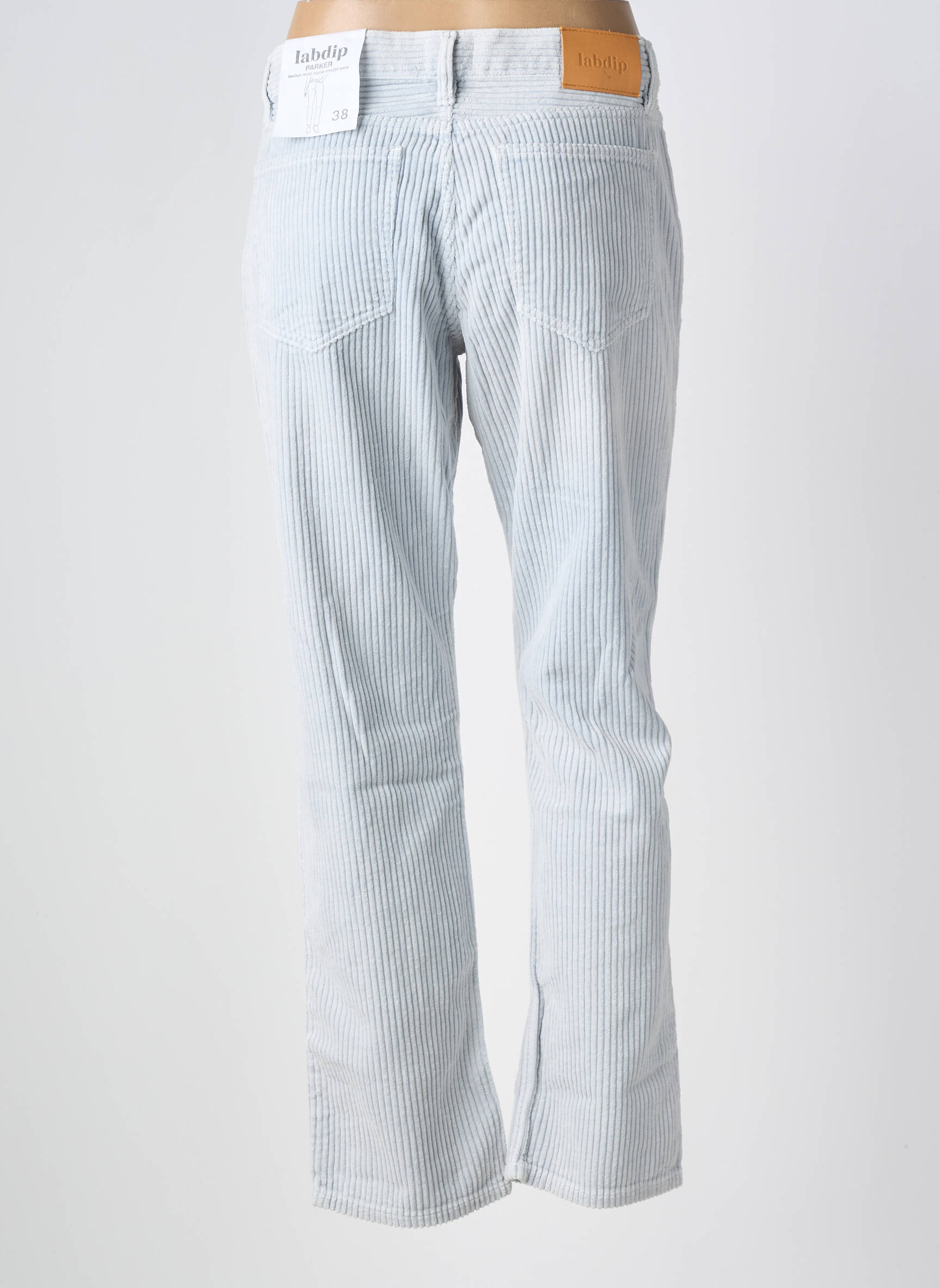 Pantalon drept închidere cu fermoar sub clapetă cu nasturi mărime normală albastru LABDIP femeie