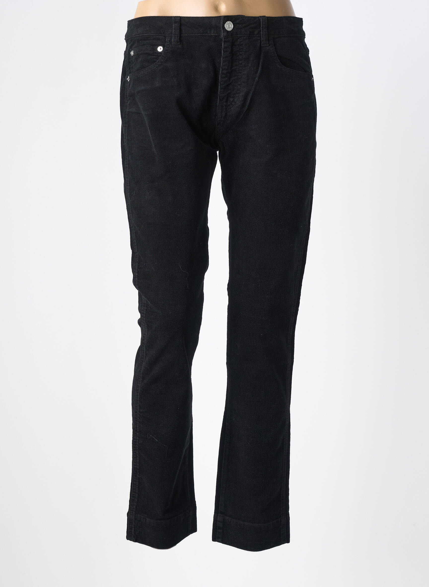 Pantalon drept închidere cu fermoar sub clapetă cu nasturi negru LAB DIP PARIS femeie