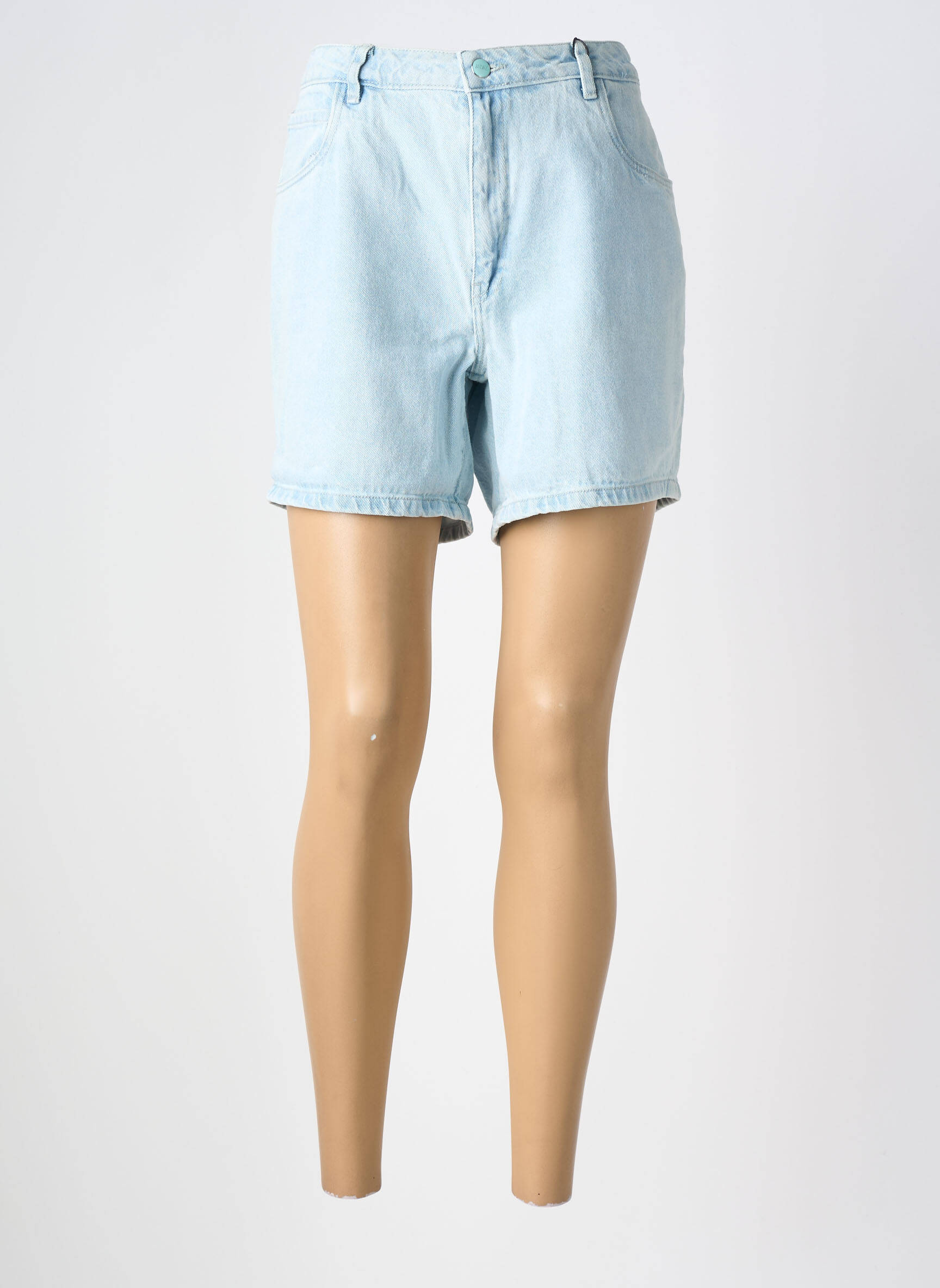 Șort țesătură denim talie înaltă albastru ANDAZ femeie