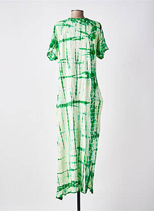 Rochie lungă imprimeu fantezie mâneci scurte verde GOLD & SILVER femeie