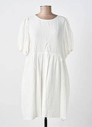 Rochie scurtă mâneci scurte mâneci scurte alb KILKY femeie