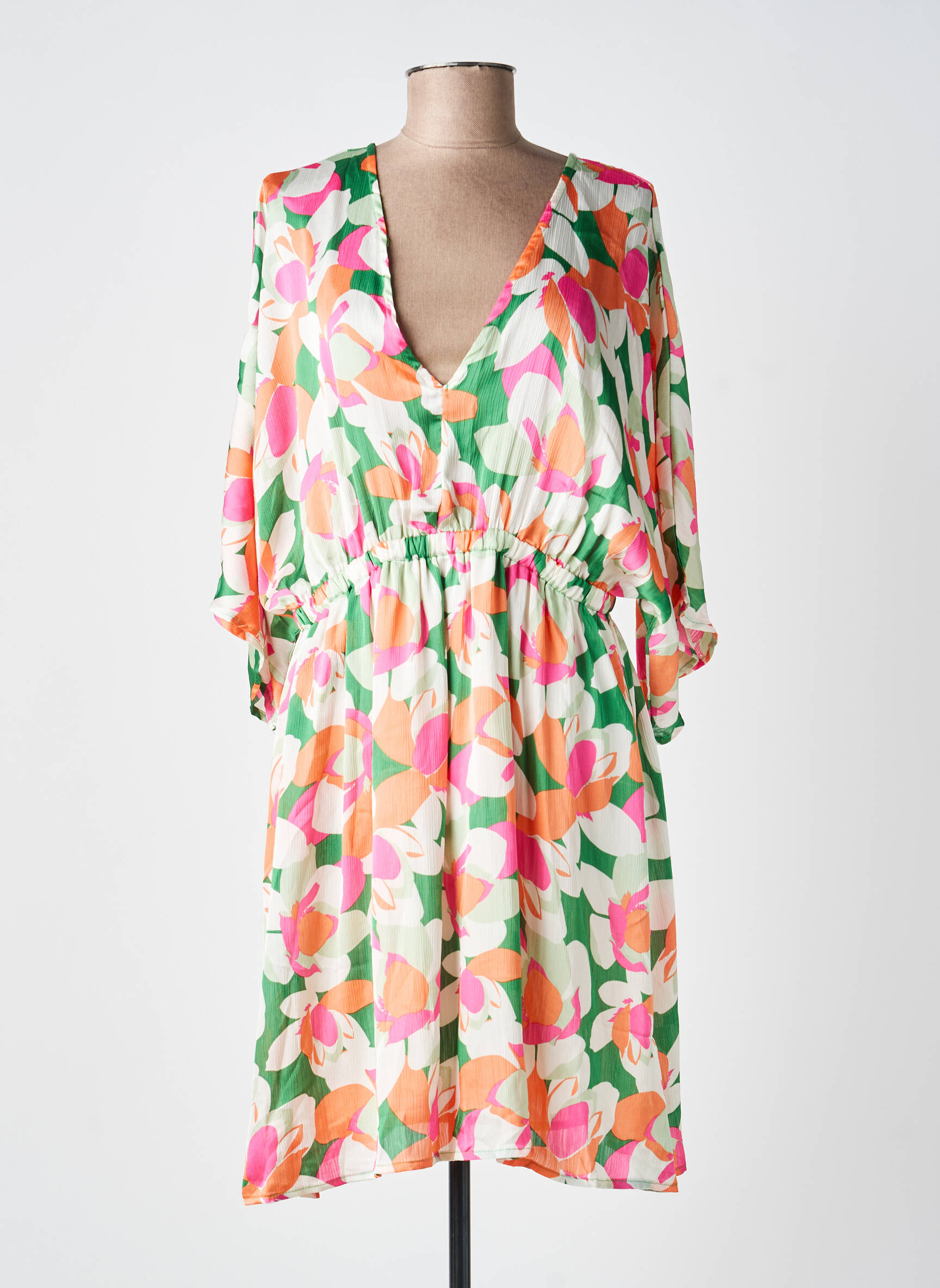 Rochie midi mâneci 3/4 mâneci 3/4 verde SUZZY & MILLY femeie