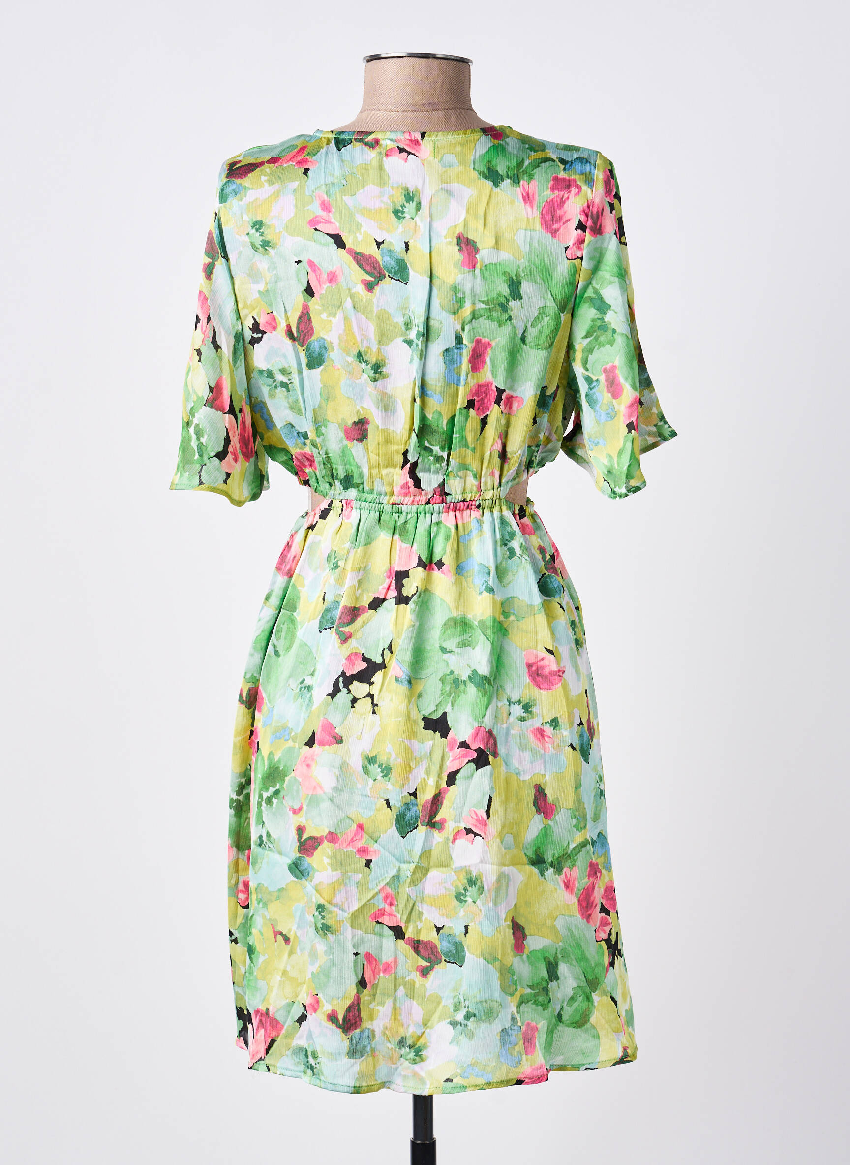 Rochie midi imprimeu fantezie mâneci scurte verde SUZZY & MILLY femeie