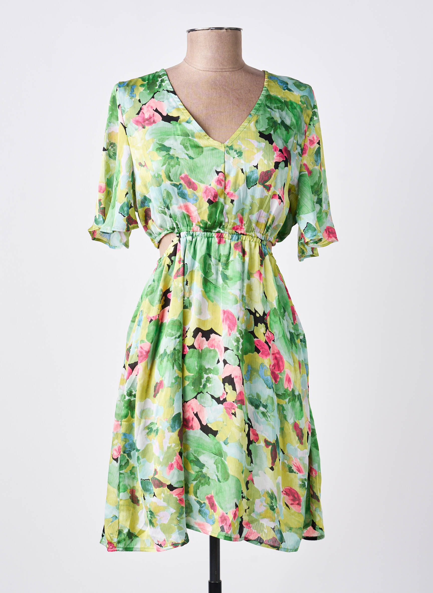 Rochie scurtă mâneci scurte mâneci scurte verde SUZZY & MILLY femeie