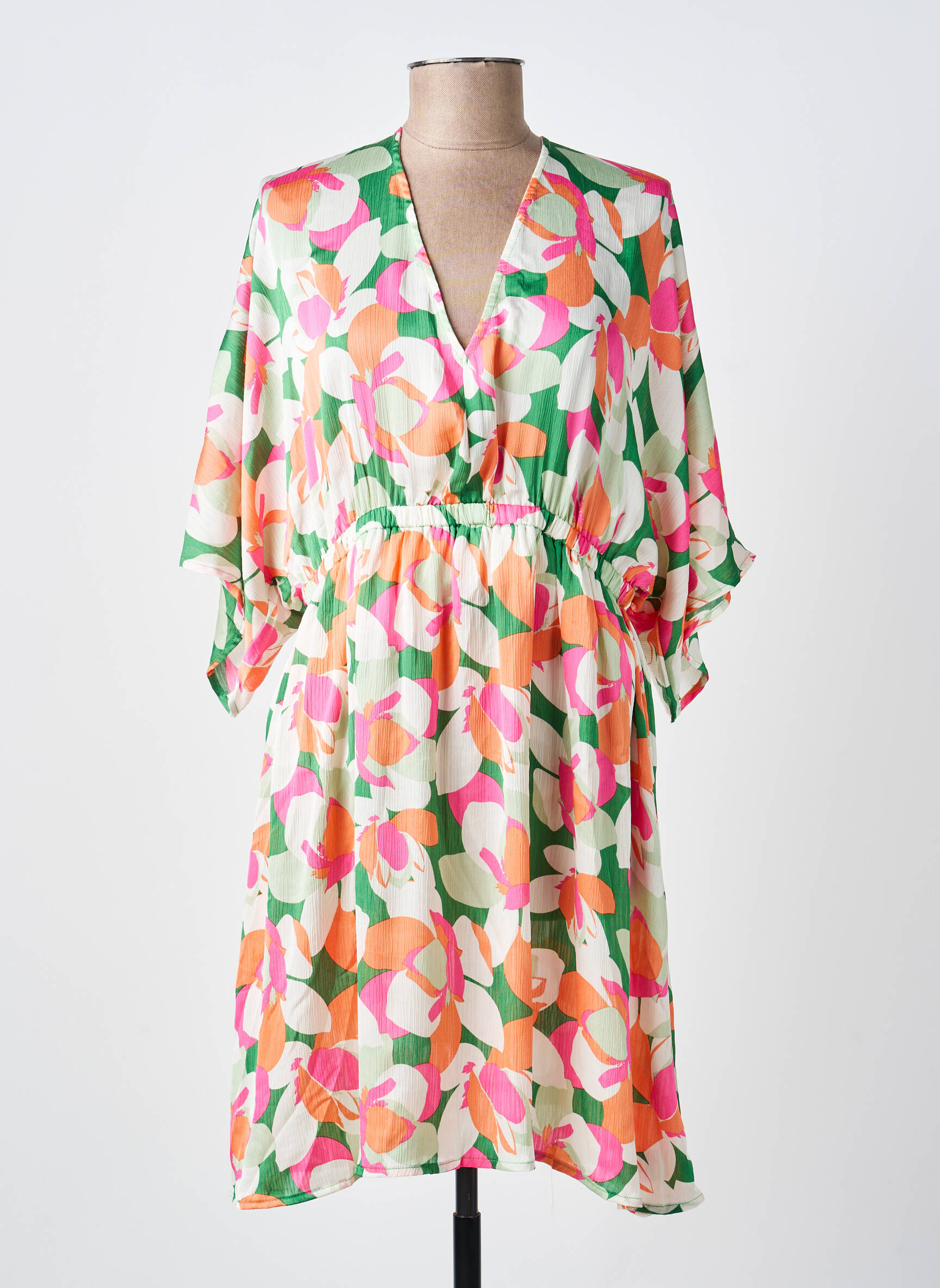 Rochie scurtă mâneci scurte mâneci scurte portocalie SUZZY & MILLY femeie