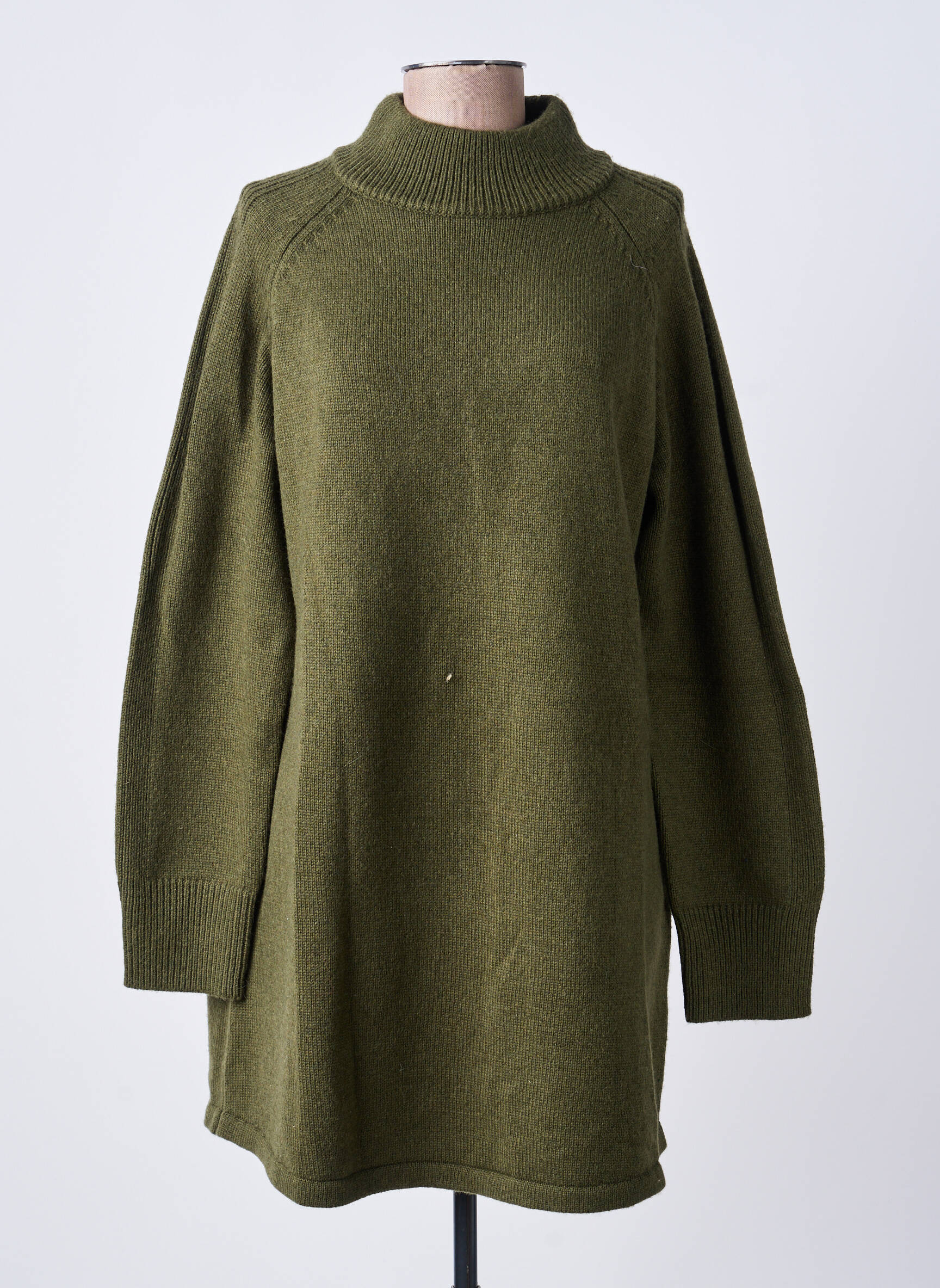 Rochie pulover croială dreaptă mâneci lungi verde GRACE & MILA femeie