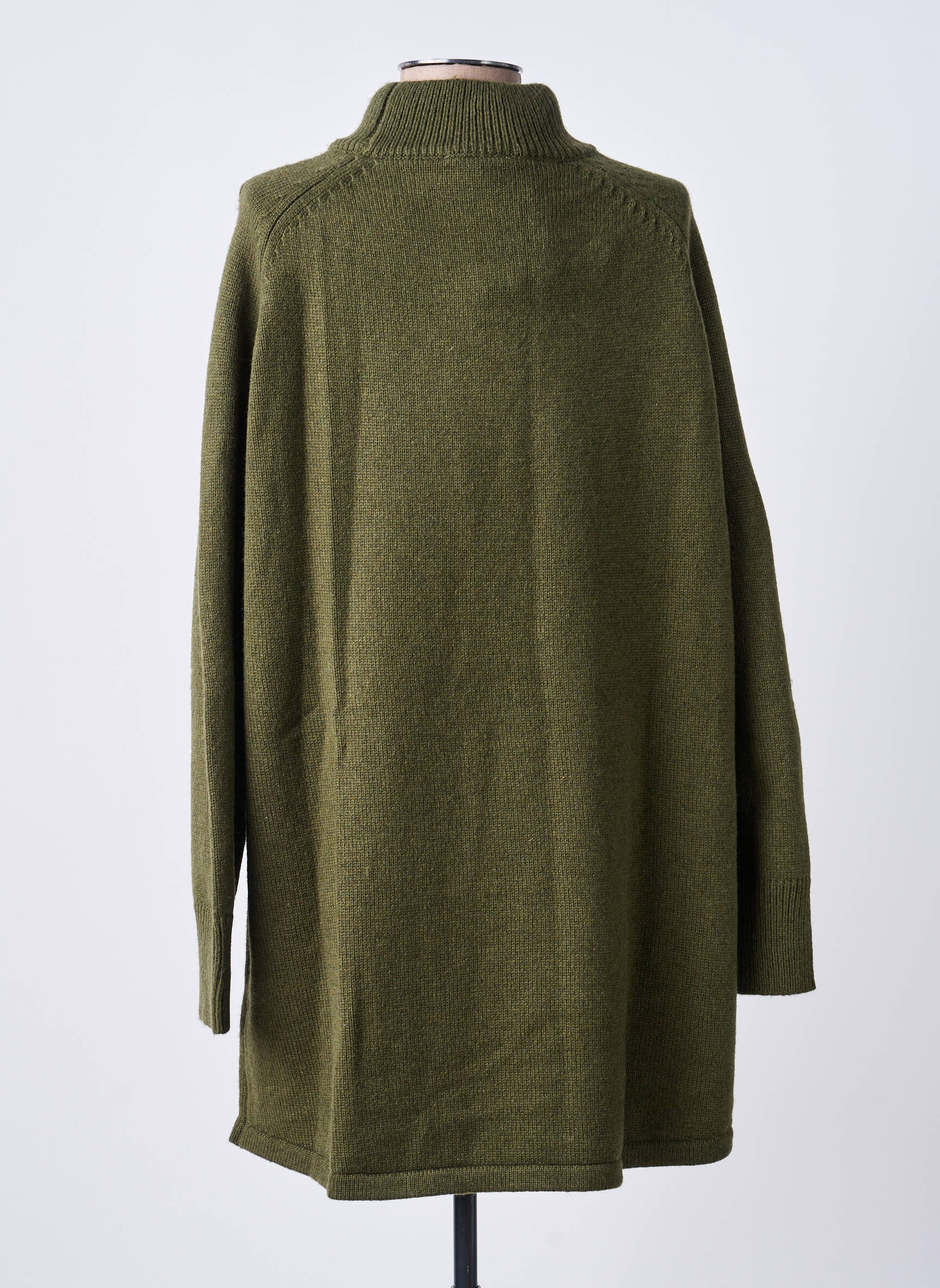 Rochie pulover croială dreaptă mâneci lungi verde GRACE & MILA femeie