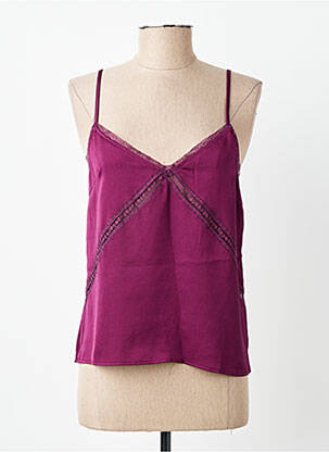 Top țesătură crep bretele subțiri violet GARANCE femeie