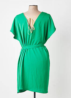 Rochie midi țesătură crep mâneci scurte verde EMMA ELLA femeie