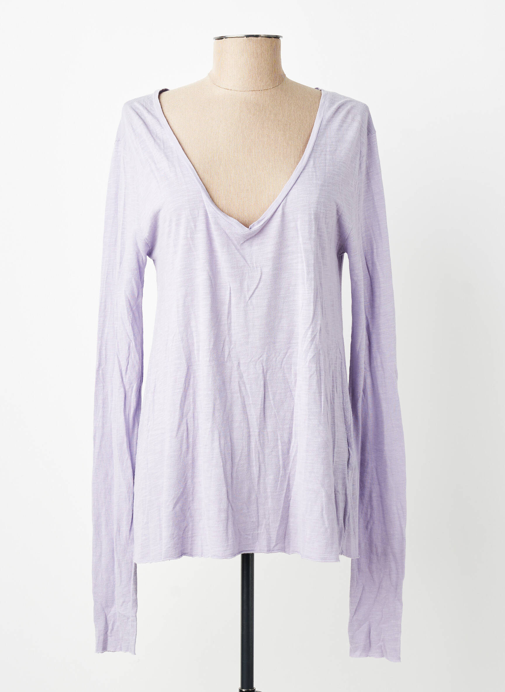 Tricou mâneci lungi mâneci lungi violet AMERICAN VINTAGE femeie