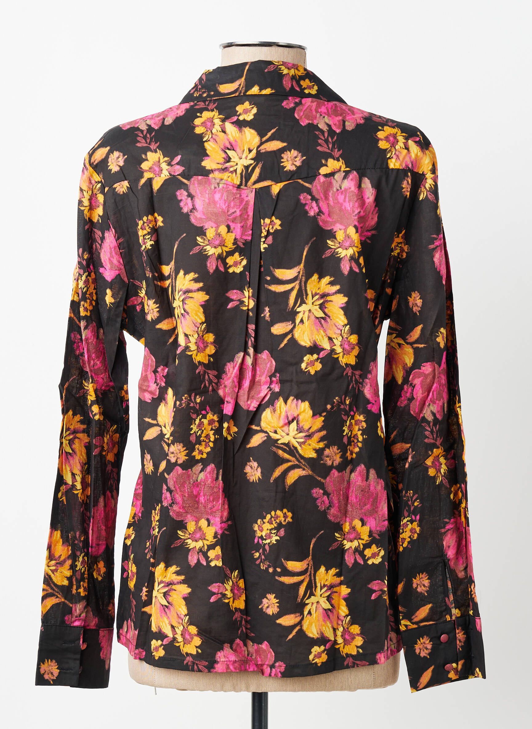 Cămașă imprimeu floral mâneci lungi negru GRACE & MILA femeie