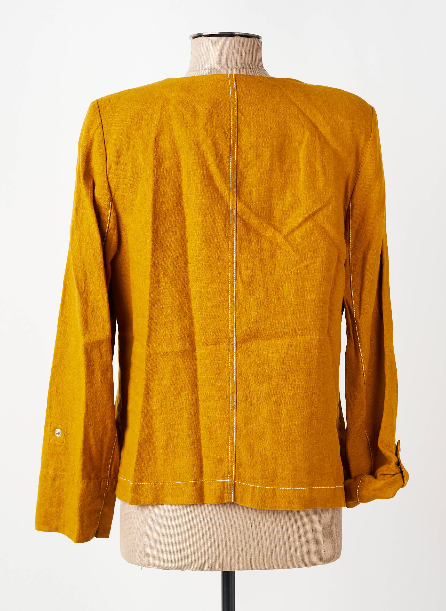 Jachete casual guler rotund galben CHRISTINE LAURE femeie