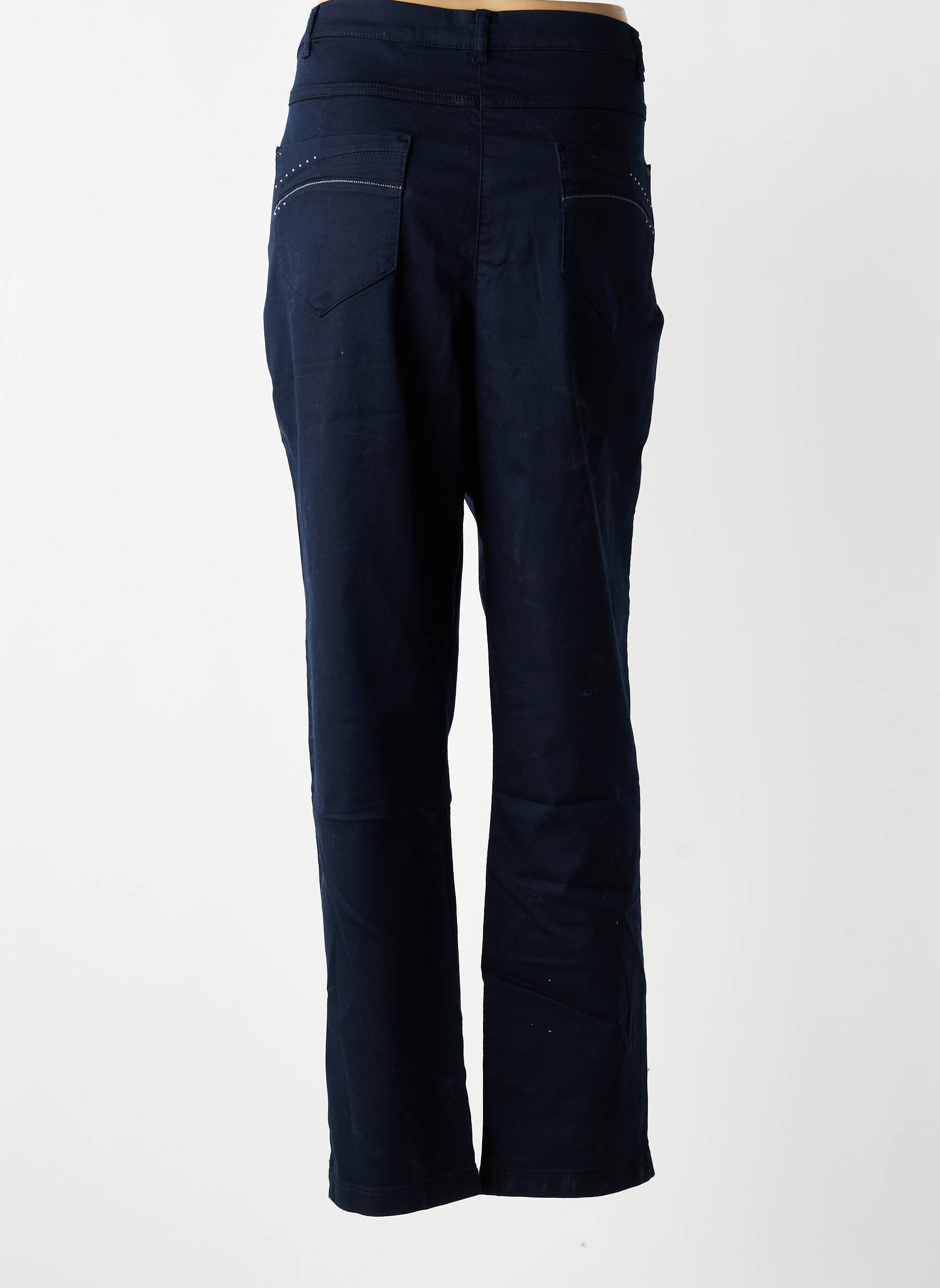 Pantalon slim talie elastică mărime normală albastru CHRISTINE LAURE femeie