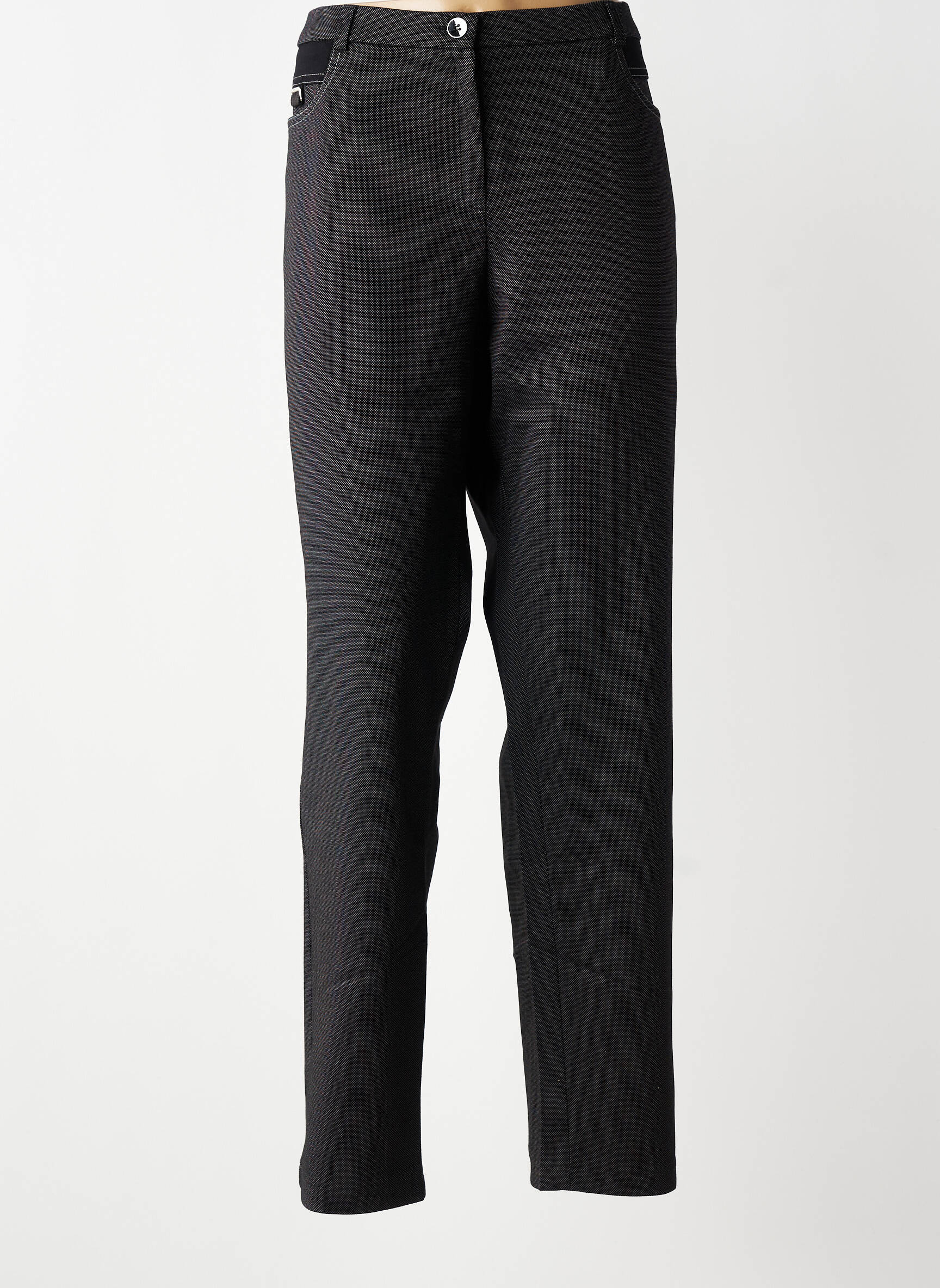 Pantalon slim elasticitate mărime normală negru CHRISTINE LAURE femeie