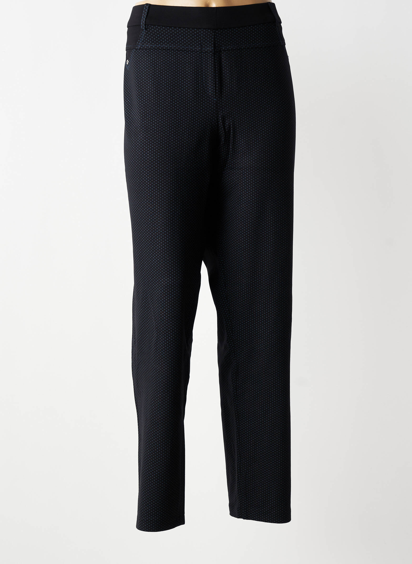 Pantalon slim talie elastică mărime normală negru CHRISTINE LAURE femeie