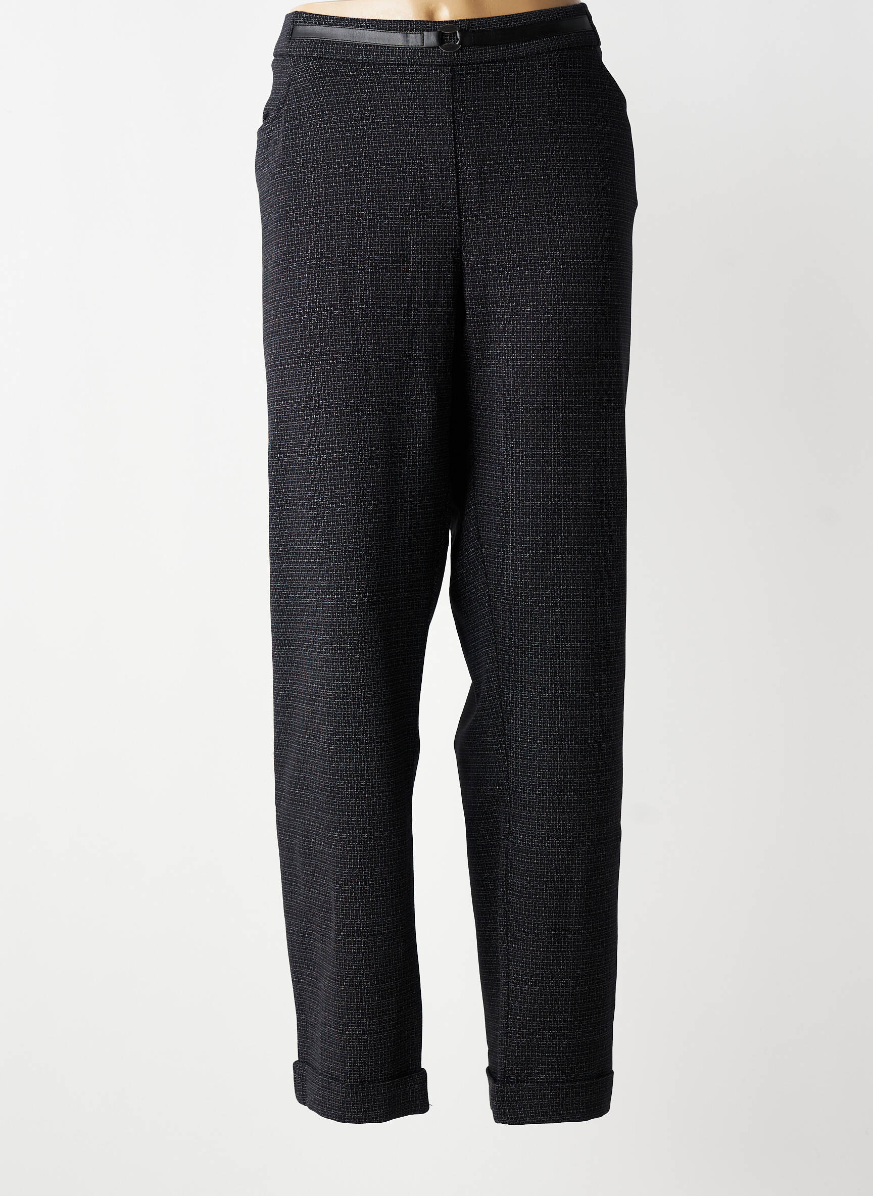 Pantalon drept elasticitate mărime normală negru CHRISTINE LAURE femeie
