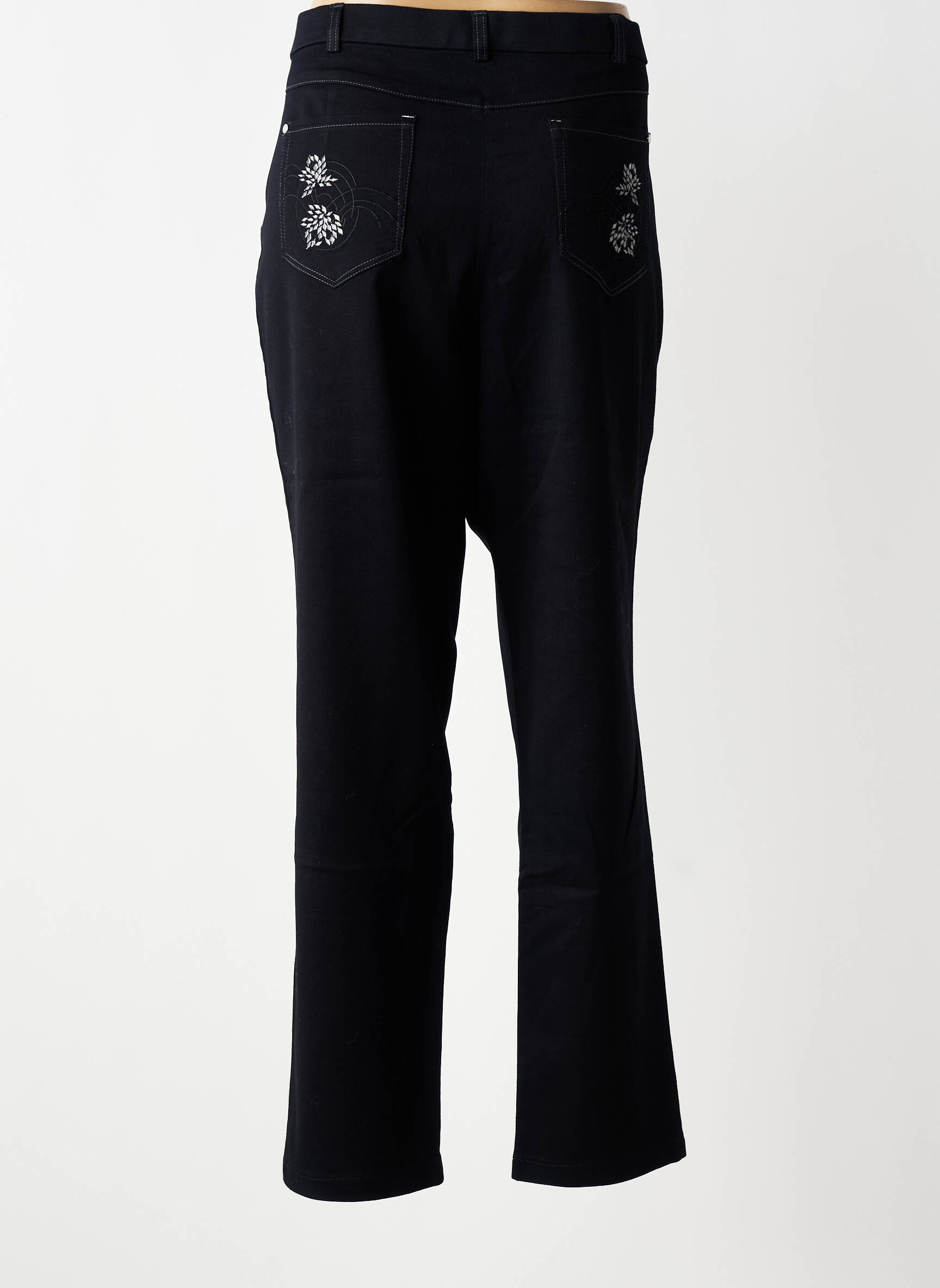 Pantalon slim talie elastică mărime normală negru CHRISTINE LAURE femeie