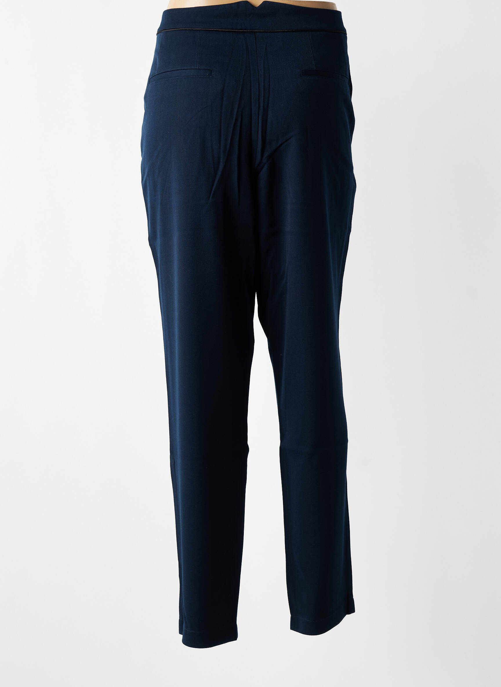 Pantalon chino țesătură poplin talie înaltă albastru LOLA ESPELETA femeie