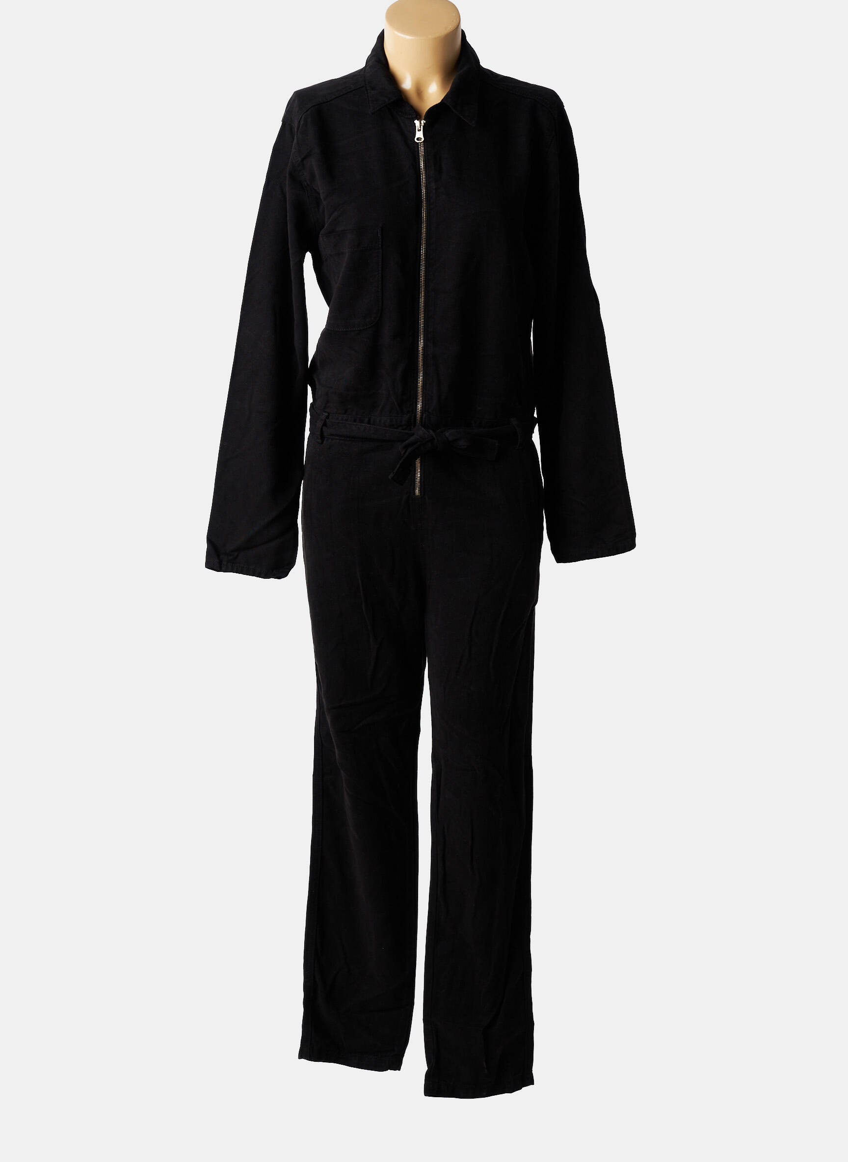 Salopetă-pantalon croială cambrată mâneci lungi negru IMPAQT femeie