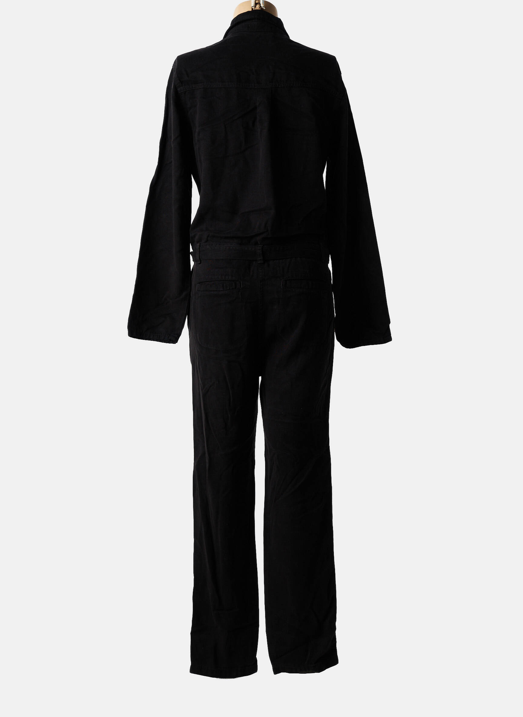 Salopetă-pantalon croială cambrată mâneci lungi negru IMPAQT femeie