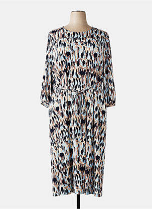 Rochie midi mâneci 3/4 mâneci 3/4 albastru SIGNATURE femeie