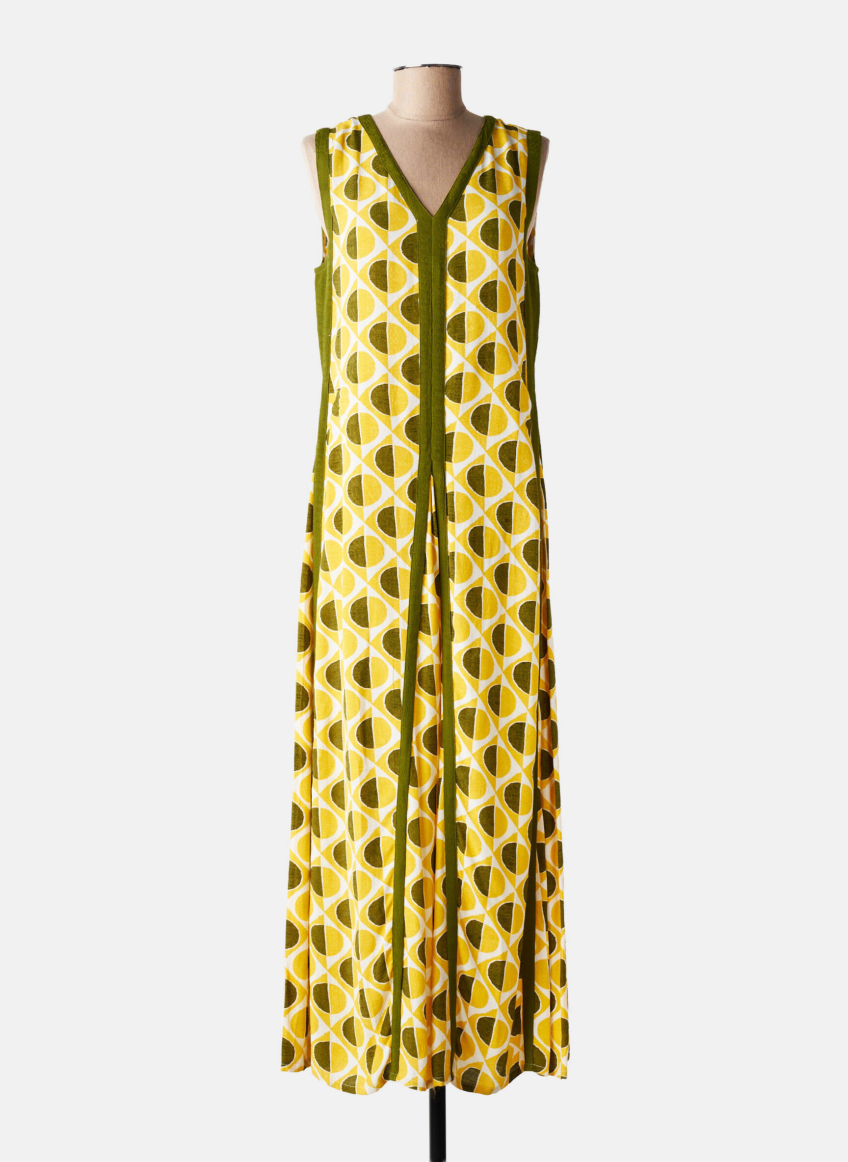 Rochie lungă fără mâneci fără mâneci galben MD'M femeie