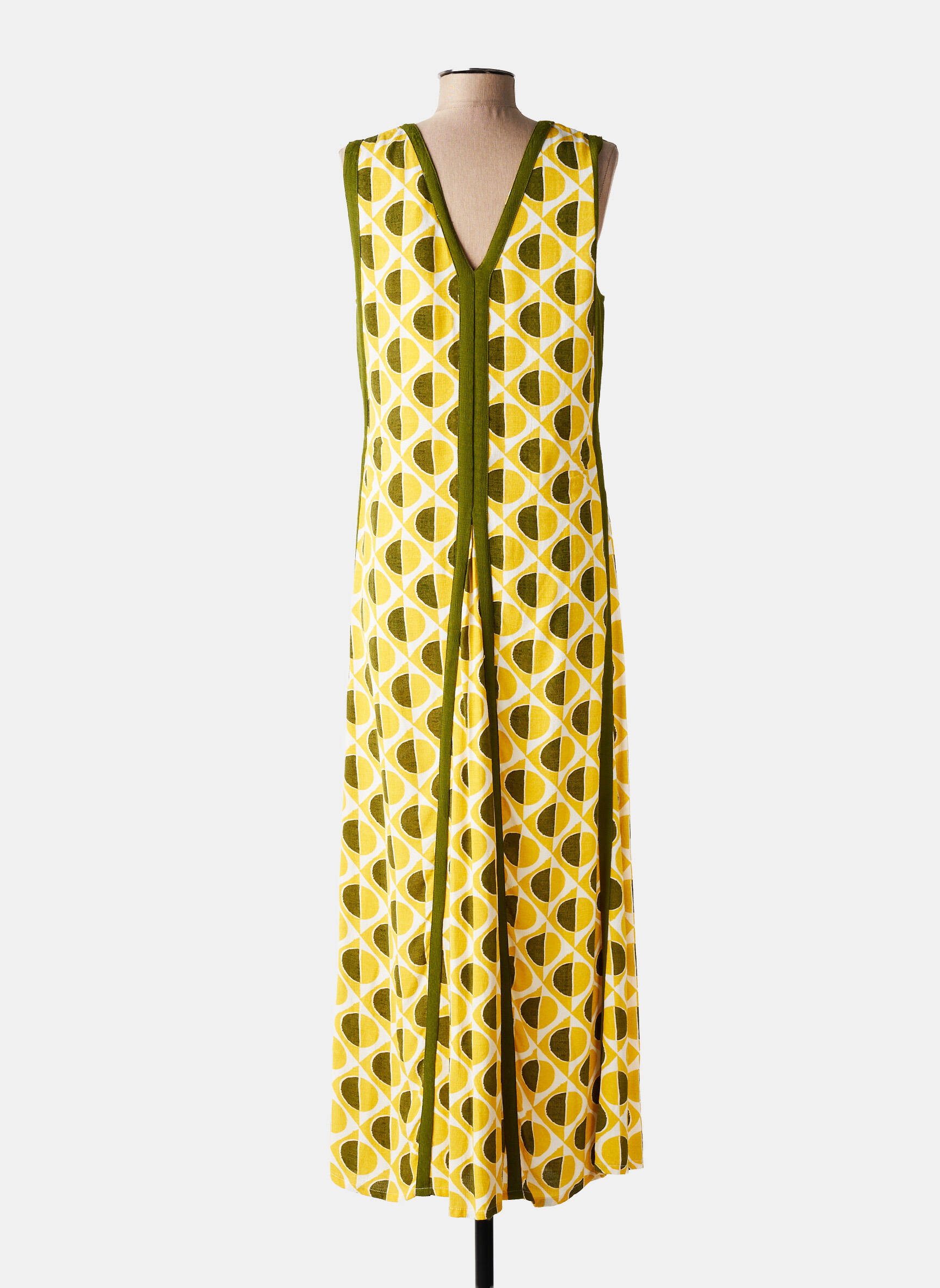 Rochie lungă fără mâneci fără mâneci galben MD'M femeie