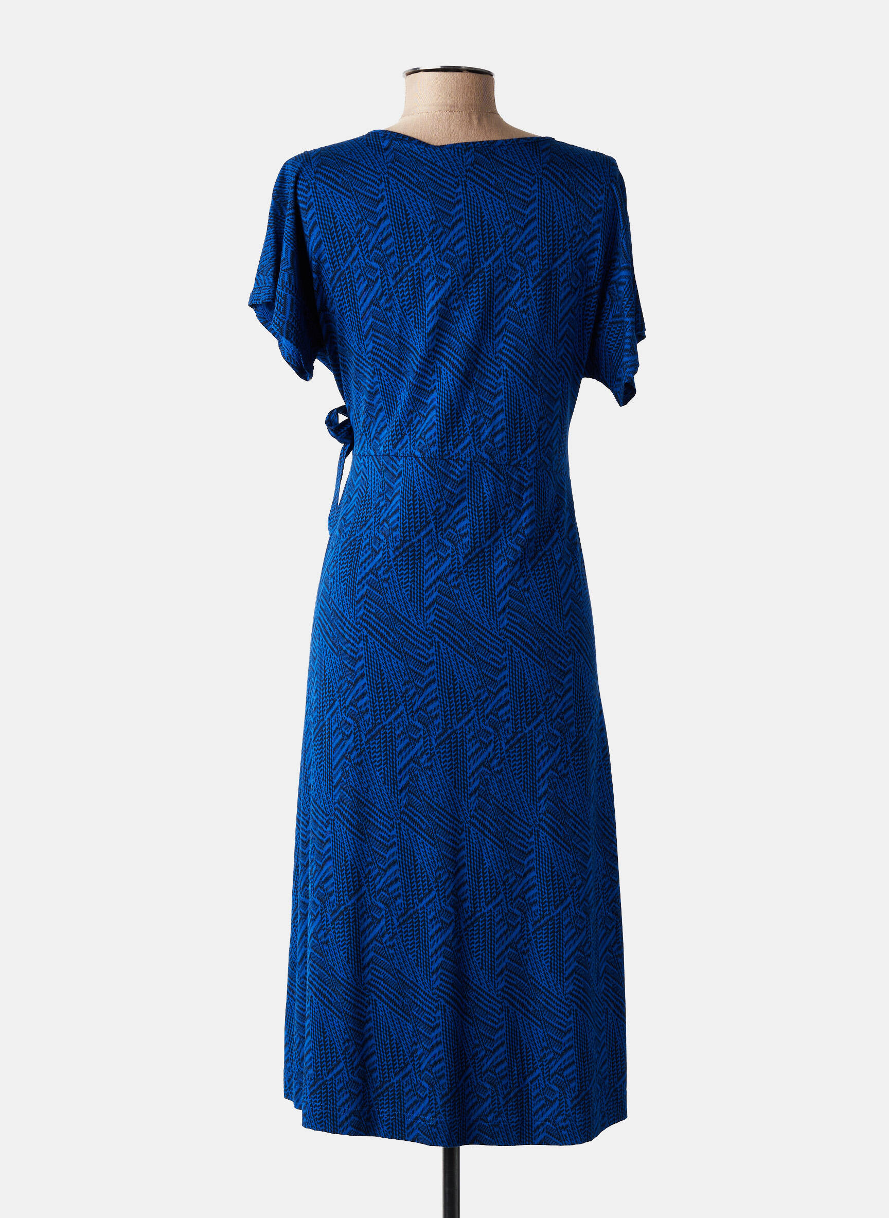 Rochie midi imprimeu fantezie mâneci scurte albastru MASAI femeie