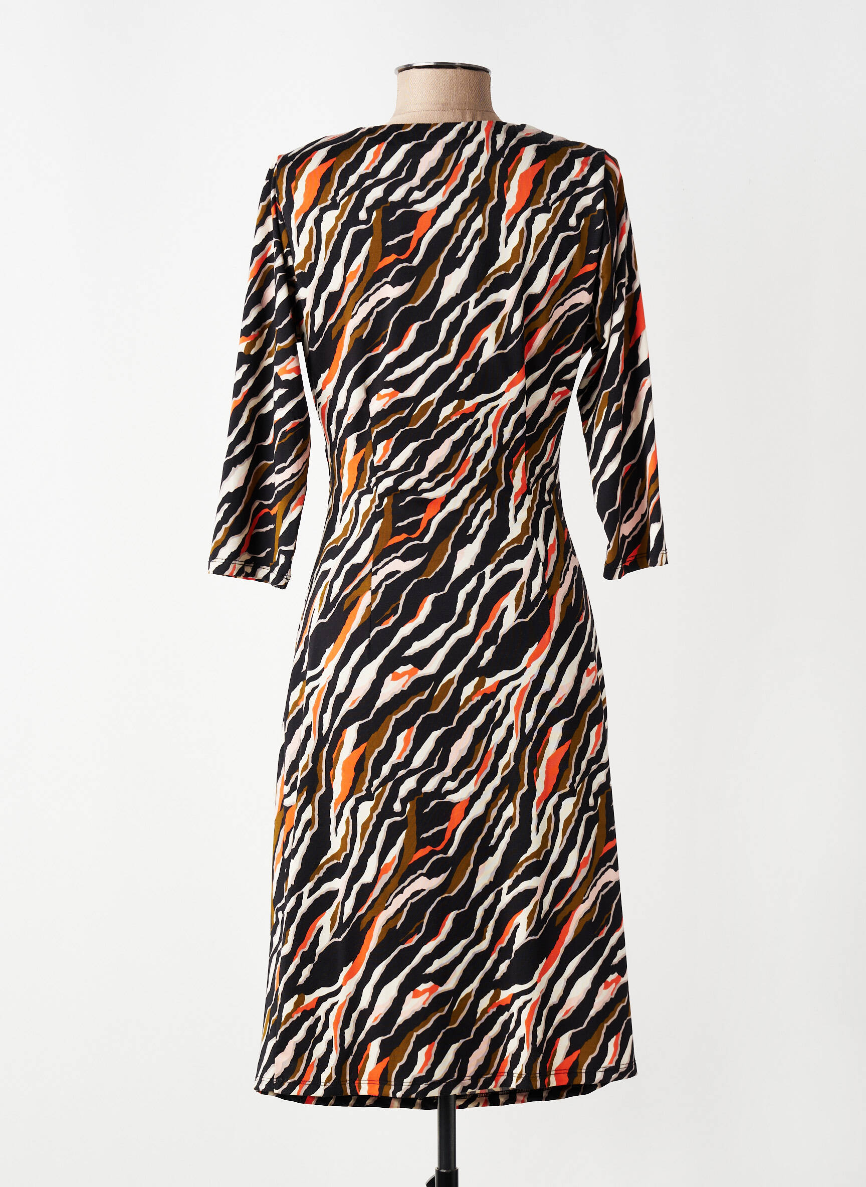 Rochie midi mâneci 3/4 mâneci 3/4 negru K-DESIGN femeie