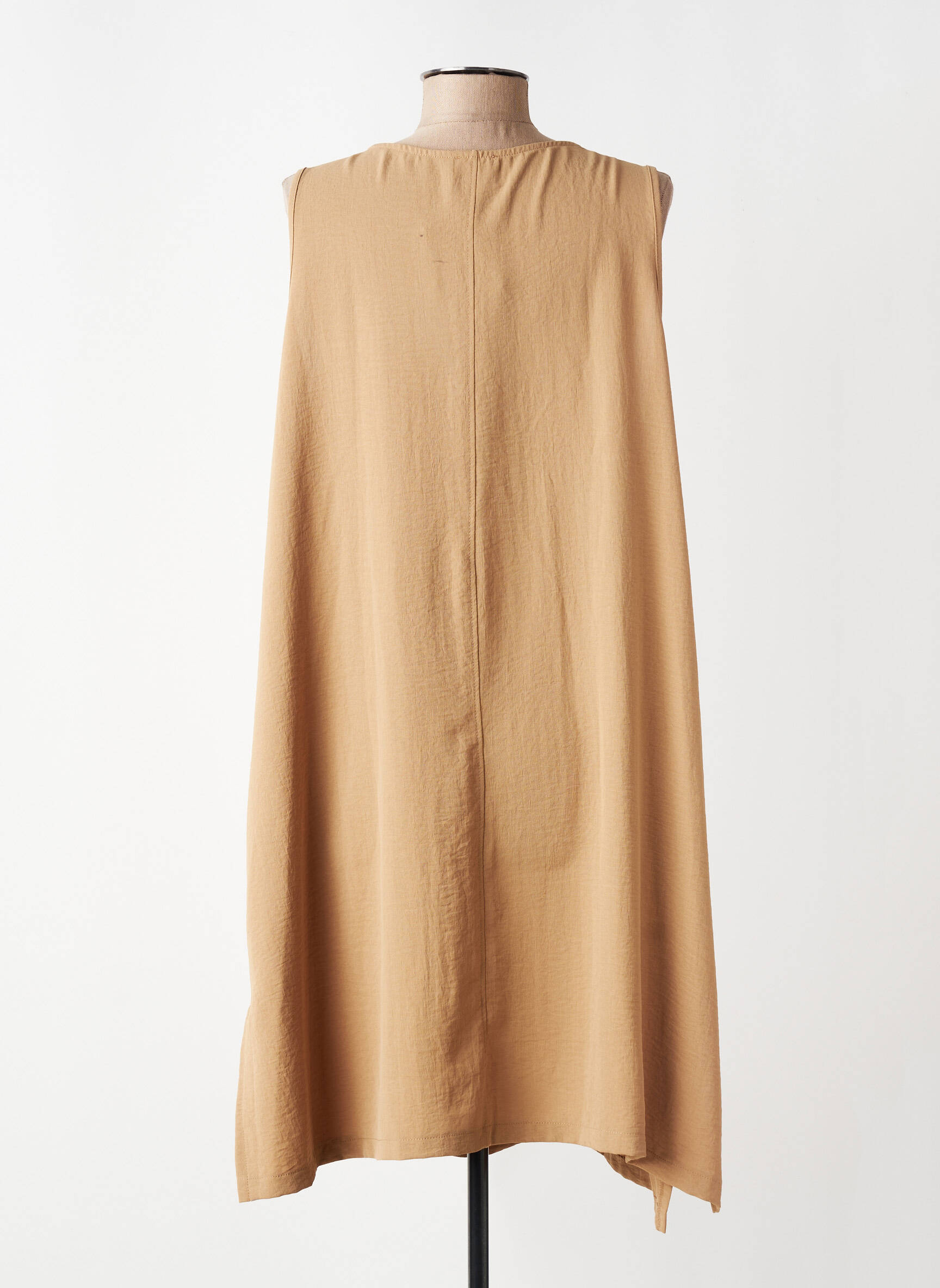 Rochie midi croială fluidă fără mâneci bej G!OZE femeie