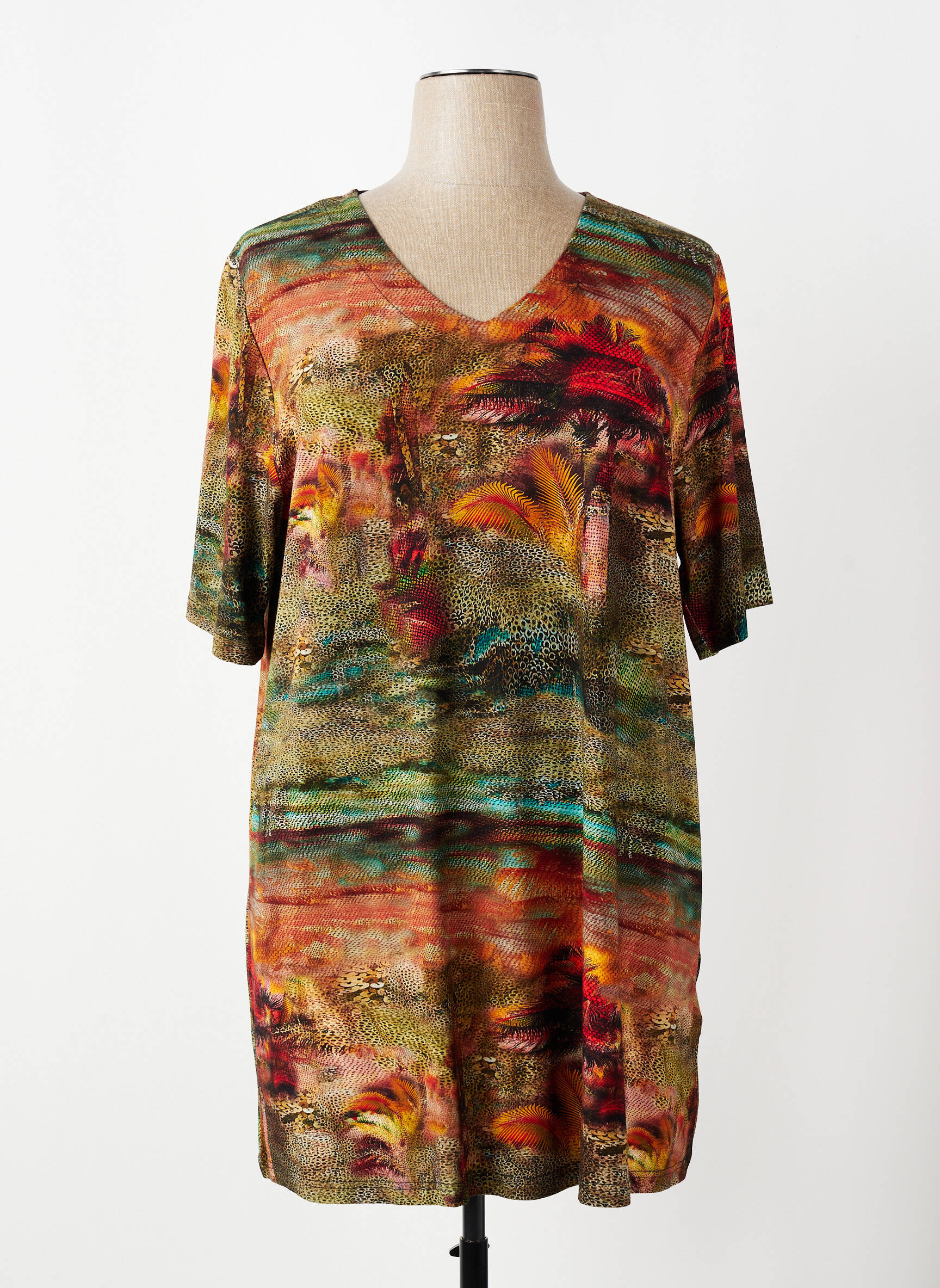 Tricou croială dreaptă mâneci scurte portocalie SIGNATURE femeie