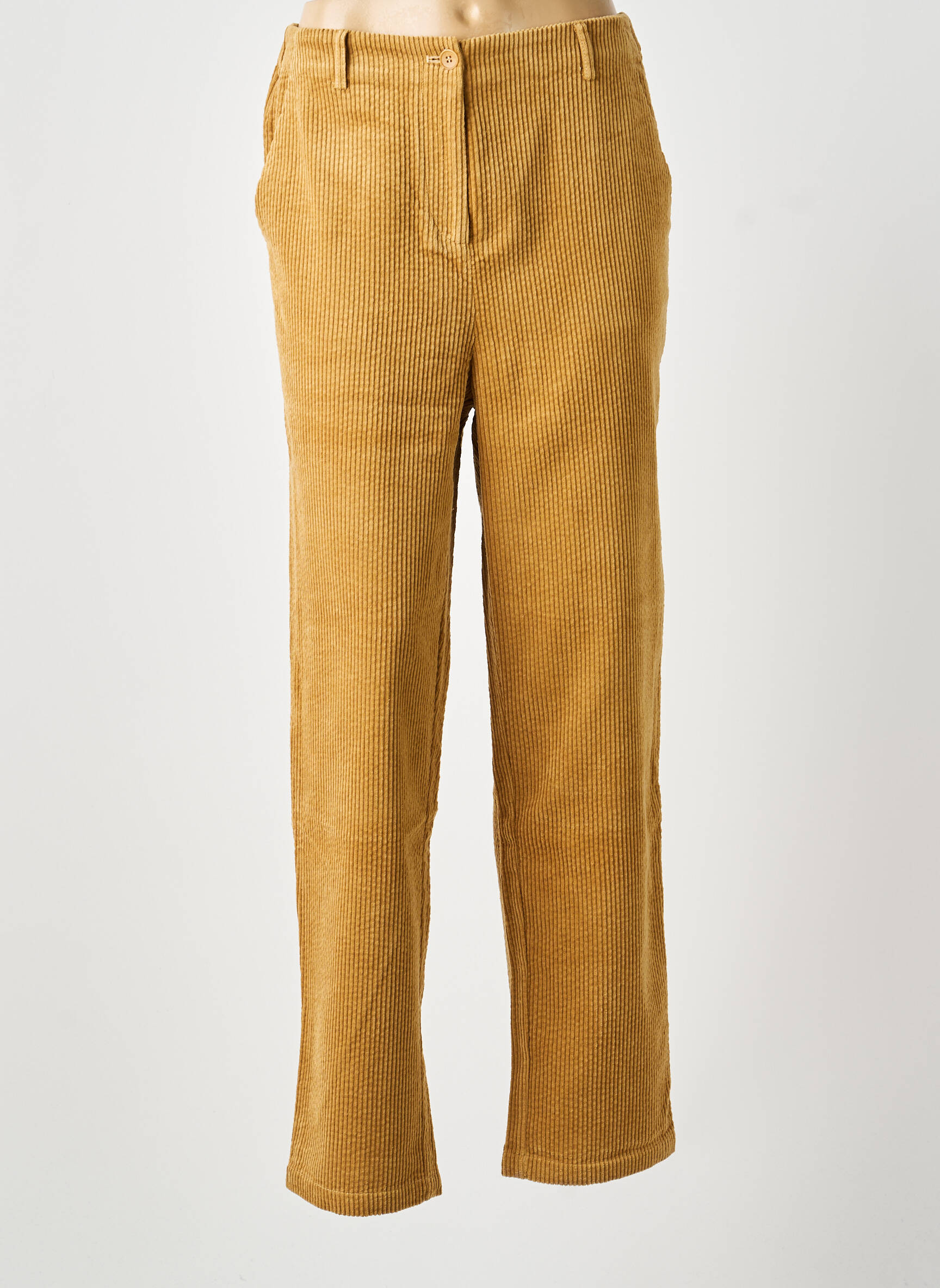 Pantalon drept talie elastică mărime normală maro BELLA JONES femeie