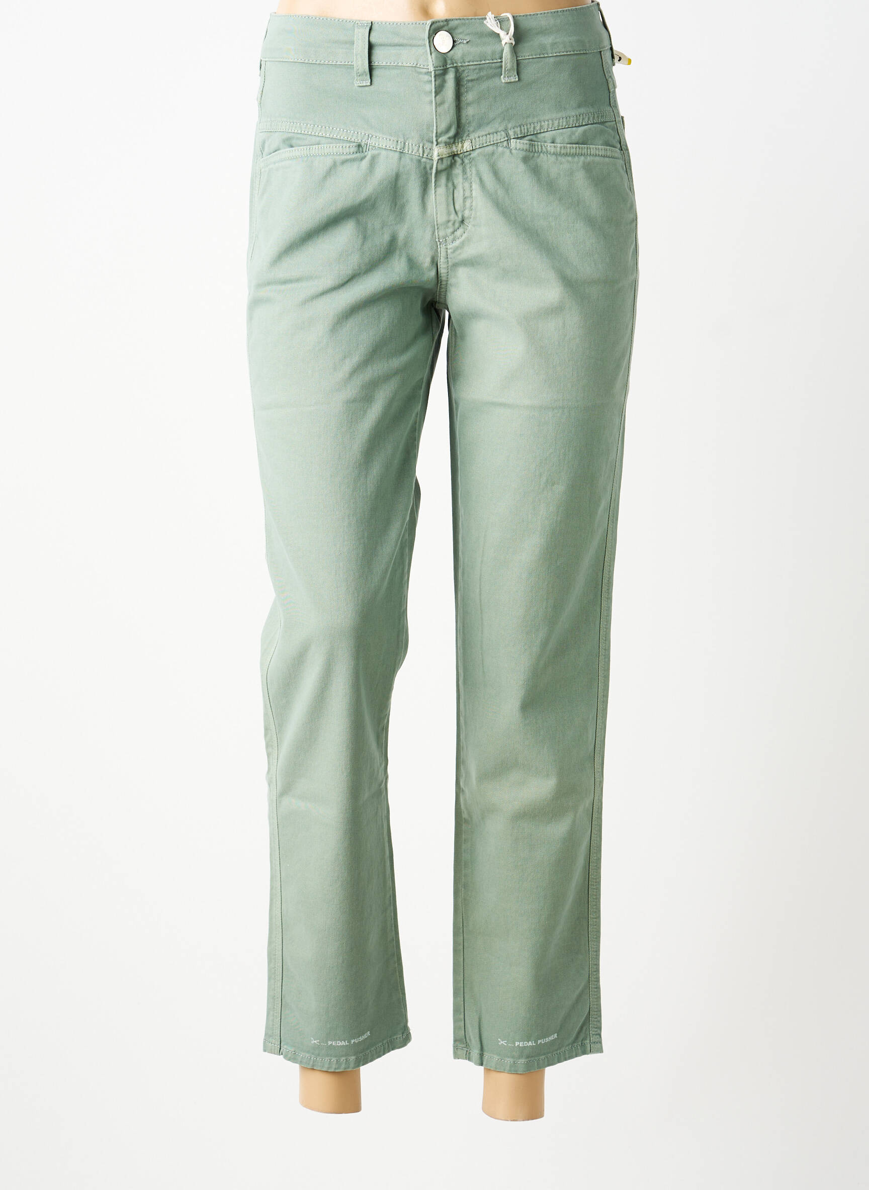 Pantalon drept elasticitate mărime normală verde CLOSED femeie