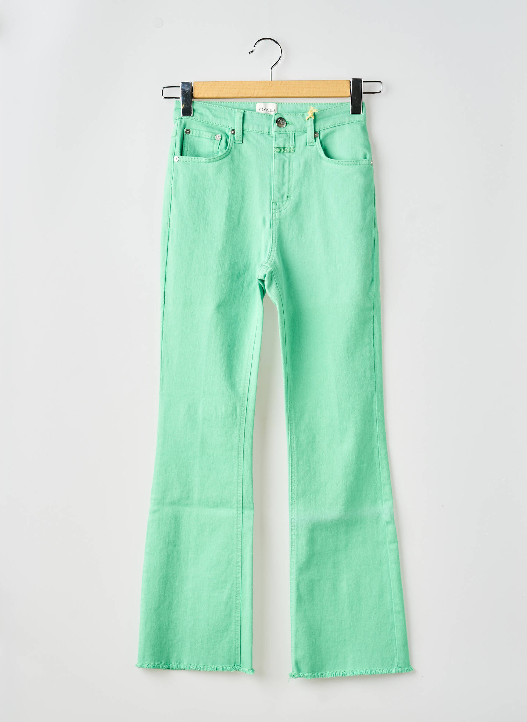 Blugi bootcut talie înaltă talie înaltă verde CLOSED femeie