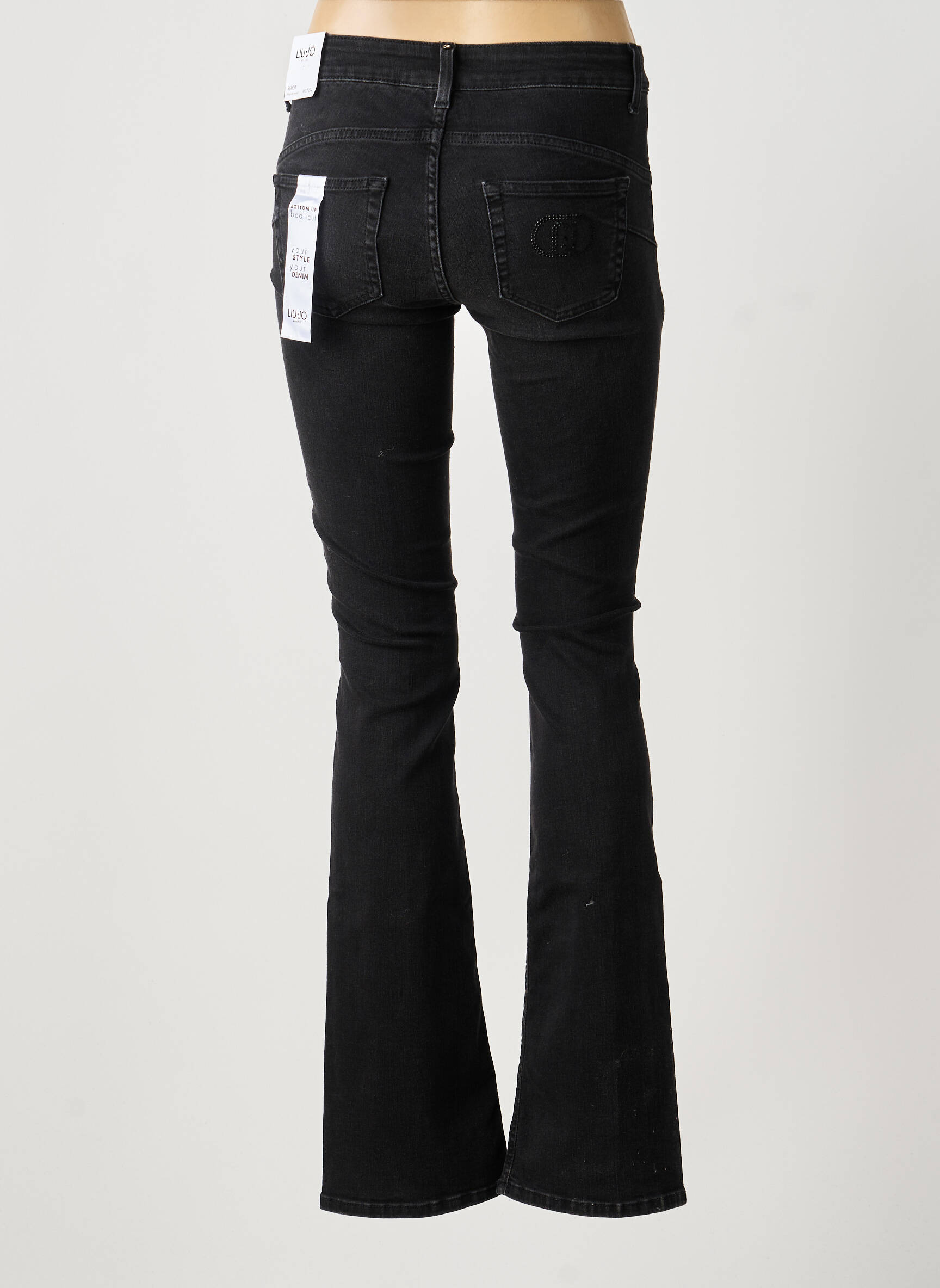 Blugi bootcut talie înaltă talie înaltă negru LIU JO femeie