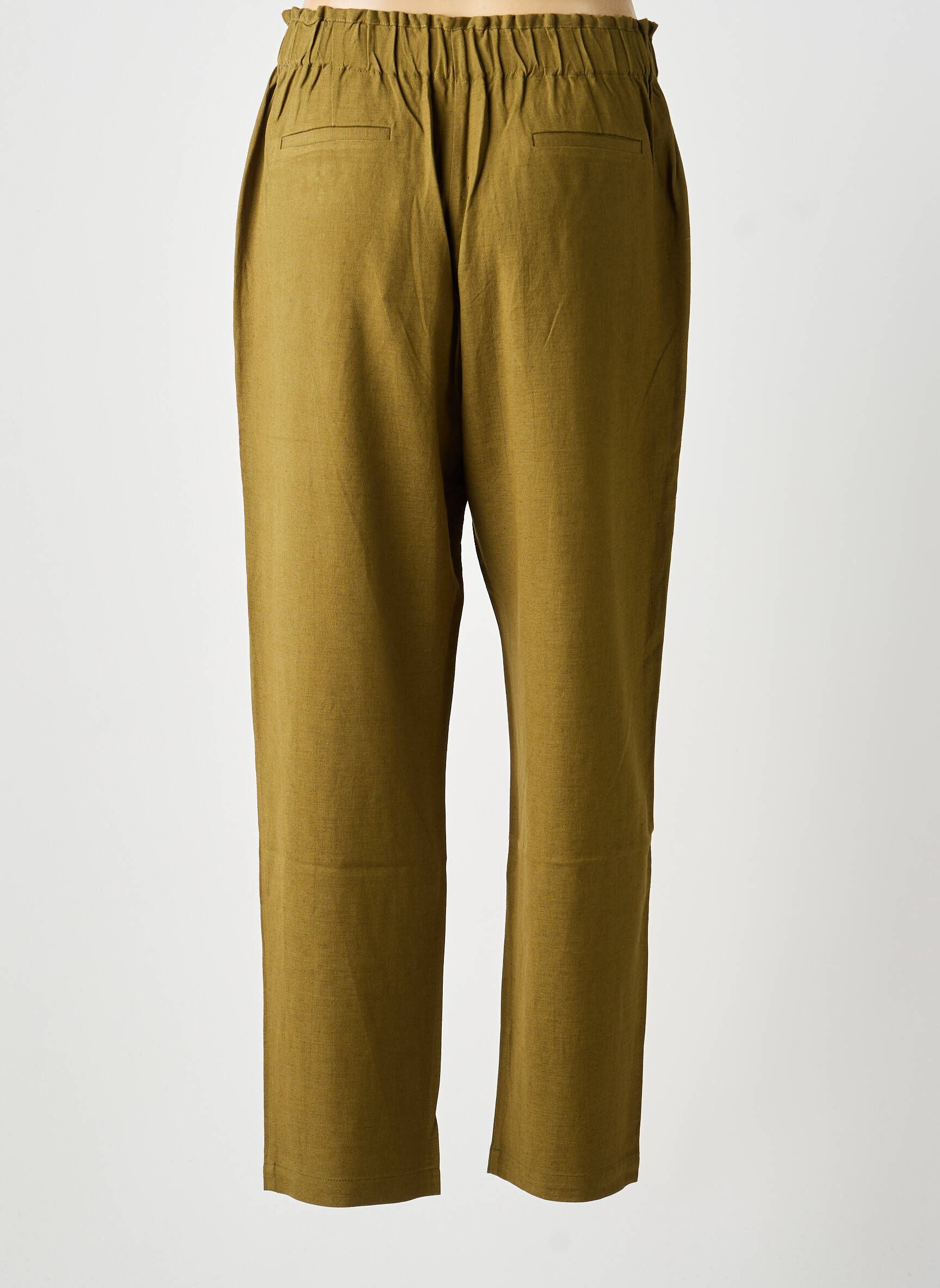 Pantalon drept țesătură crep mărime normală verde BELLA JONES femeie